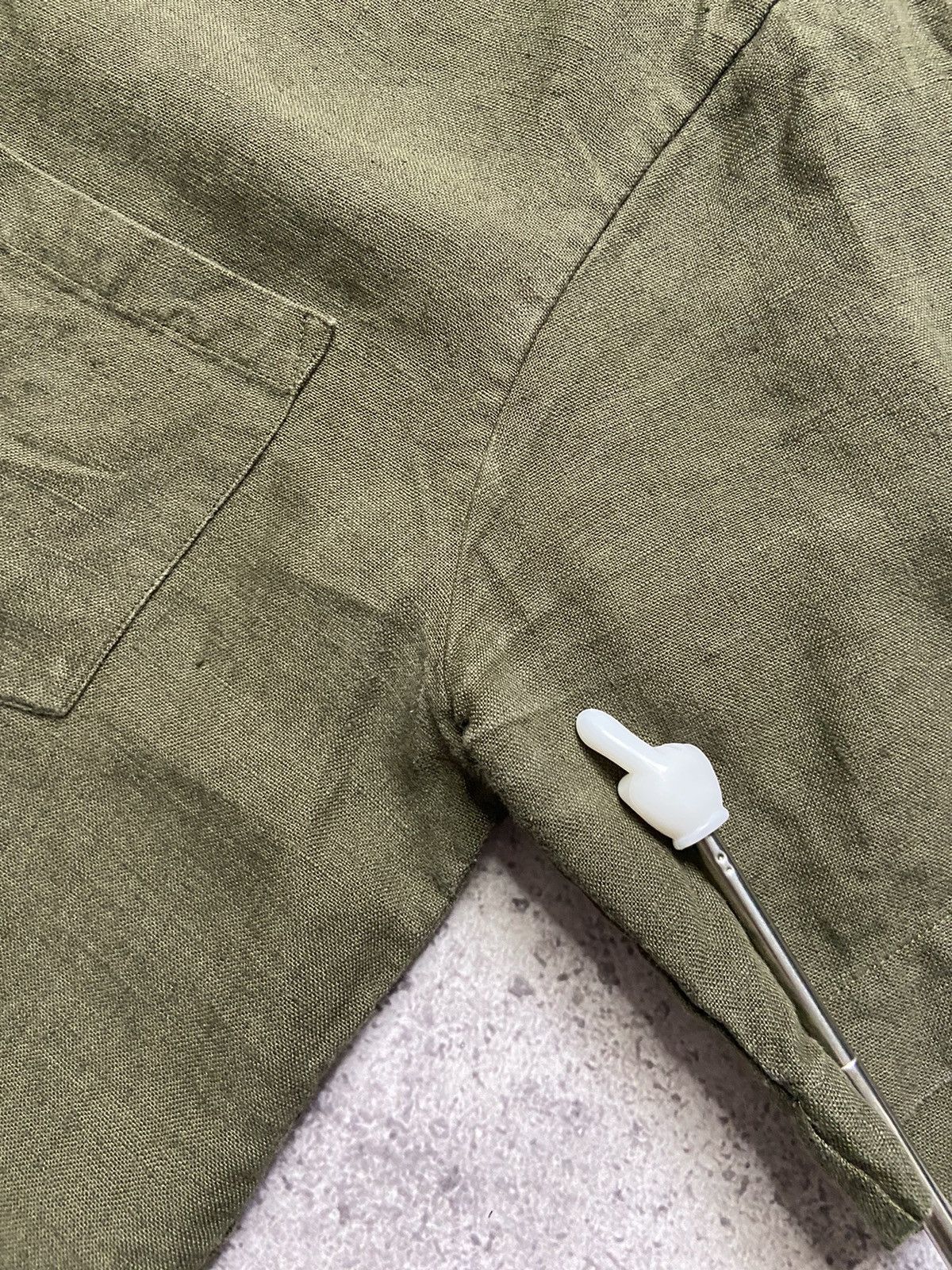 AMI AMI Green Linen Button Down Short Sleeve Shirt Size 40 Size US M / EU 48-50 / 2 - 6 Thumbnail