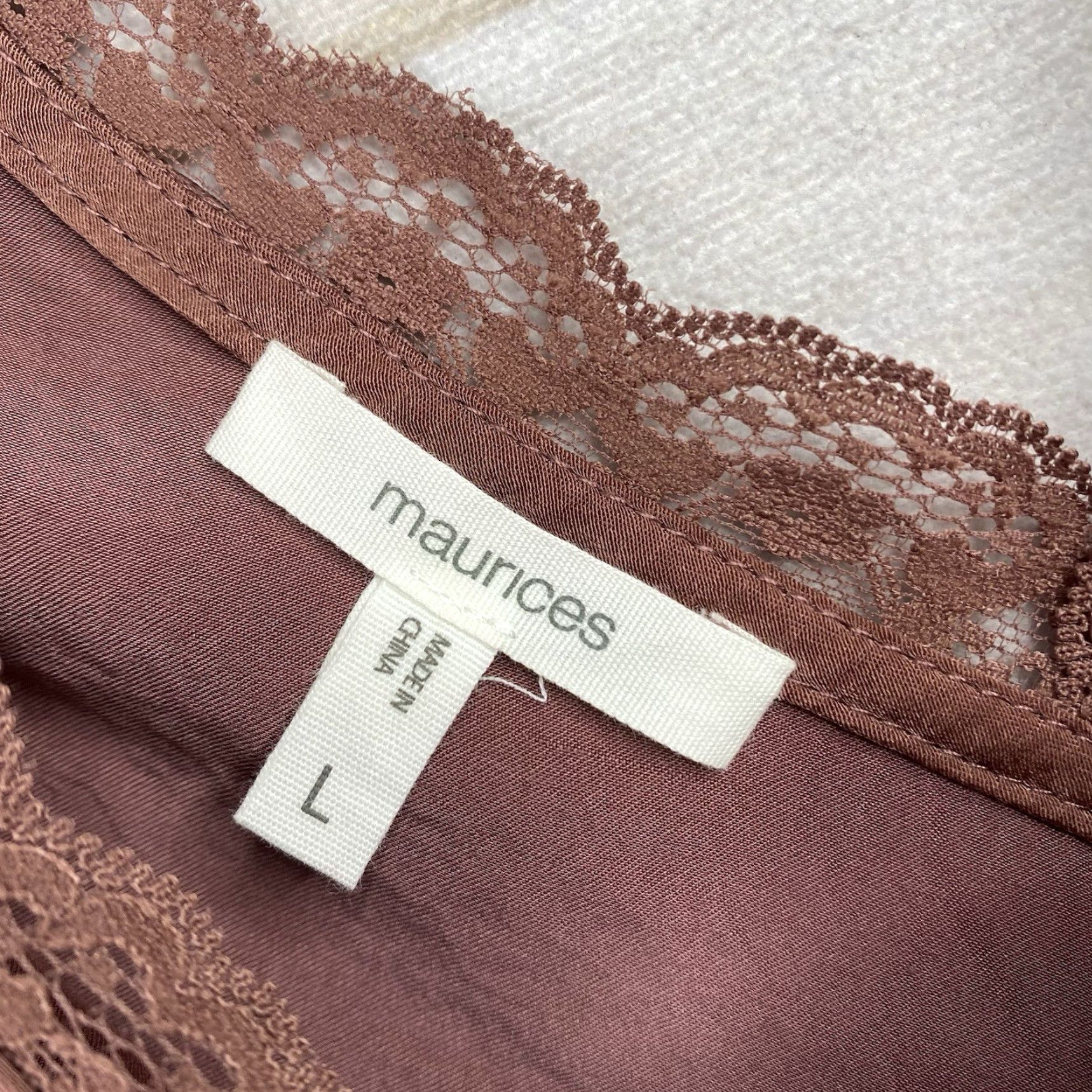 Vintage Maurices Tank Top L Brown Crinkle Lace Camisole Y2K Fairycore Grunge Vintage No N/A Size L / US 10 / IT 46 - 5 Thumbnail