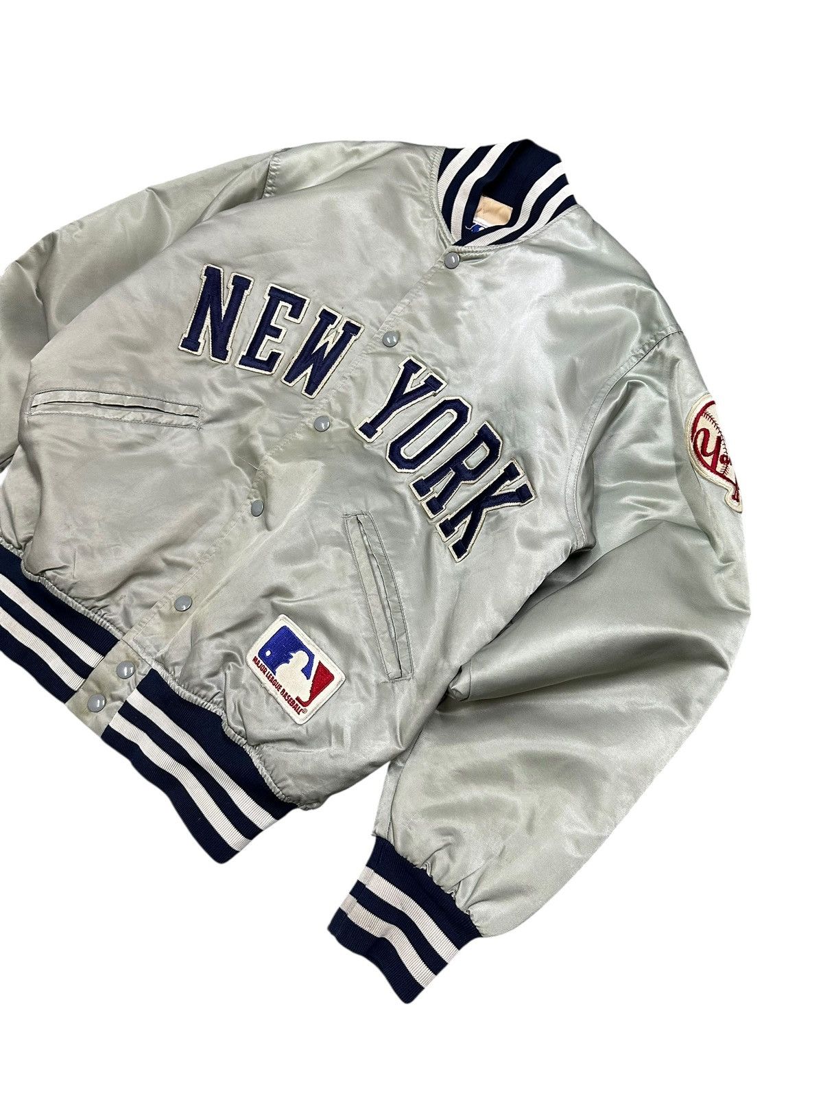New York Yankees Vintage 80s New York Yankees By MLB Felco Varsity Jacket Size US M / EU 48-50 / 2 - 2 Thumbnail