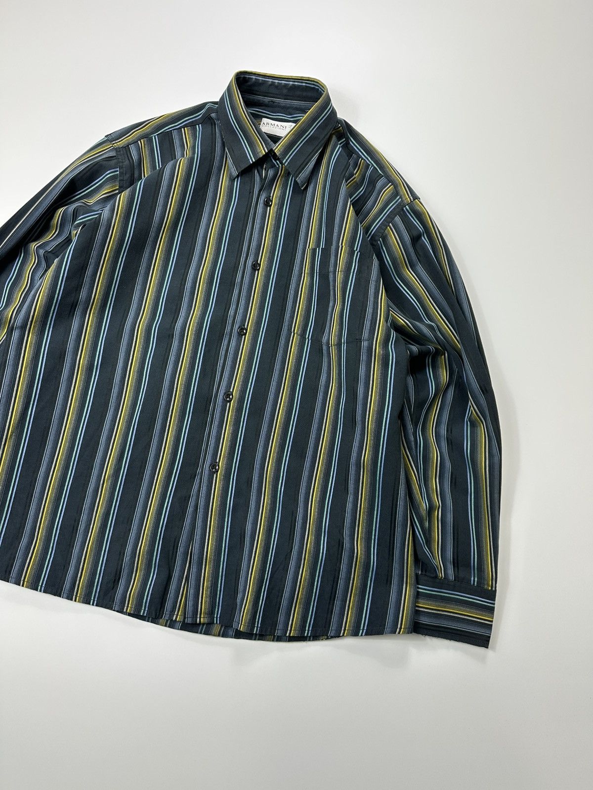 Armani Collezioni Armani Collezioni Stripped Dress Shirt Men's XL Size US XL / EU 56 / 4 - 5 Thumbnail