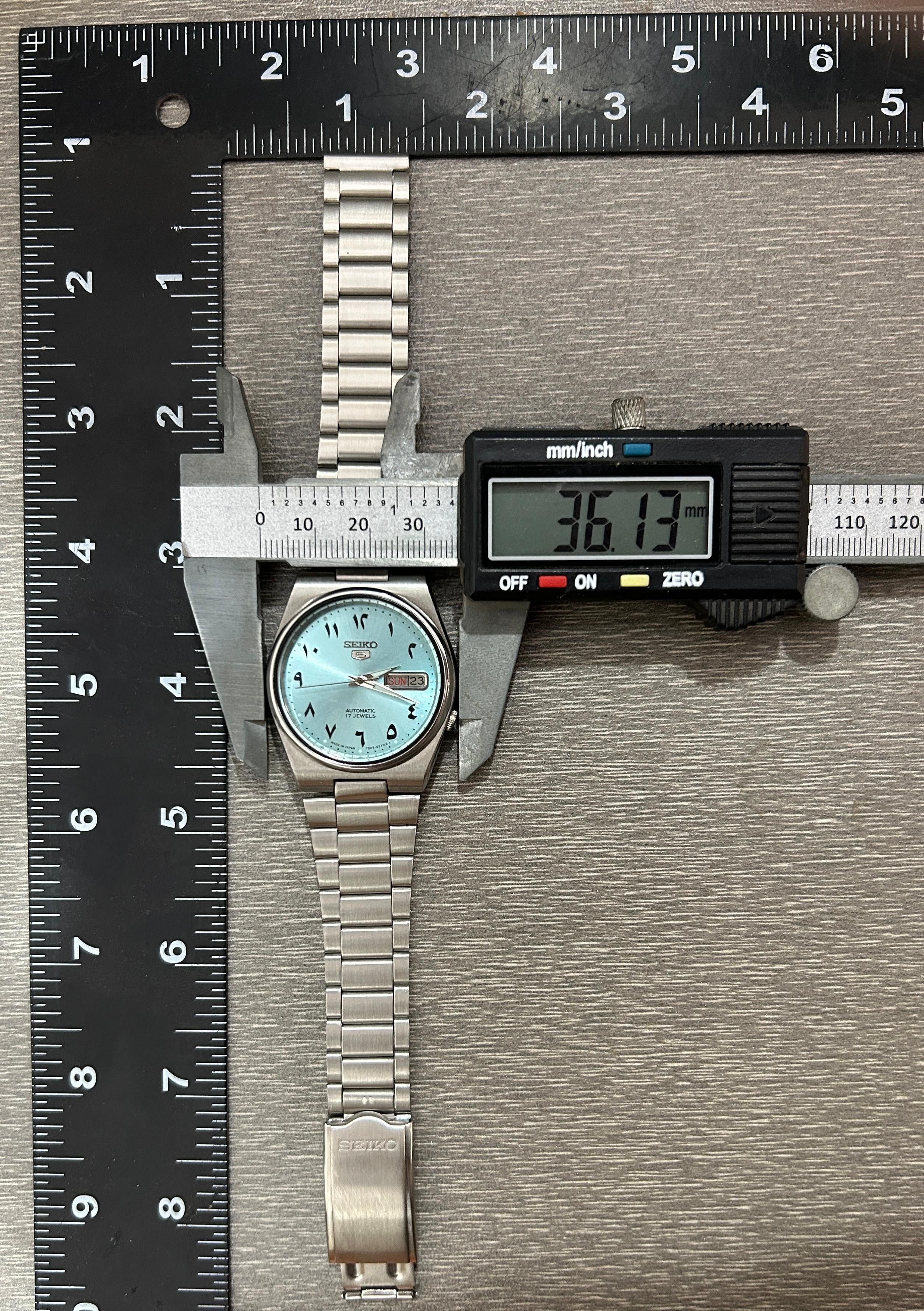 Seiko Vintage Seiko 5 Sky Blue Arabic Dial Automatic Watch Size 36 - 10 Thumbnail