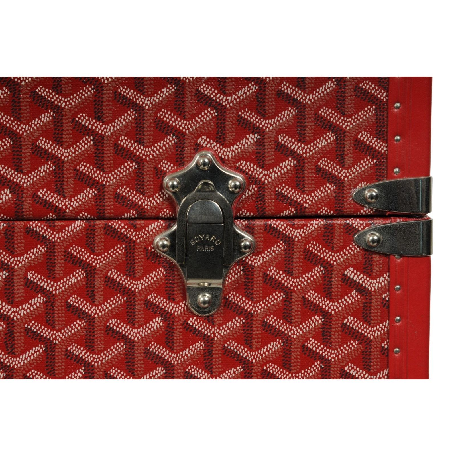 Goyard Rouge Red Compartmented Travel Trunk Palladium Carry Size ONE SIZE - 4 Thumbnail