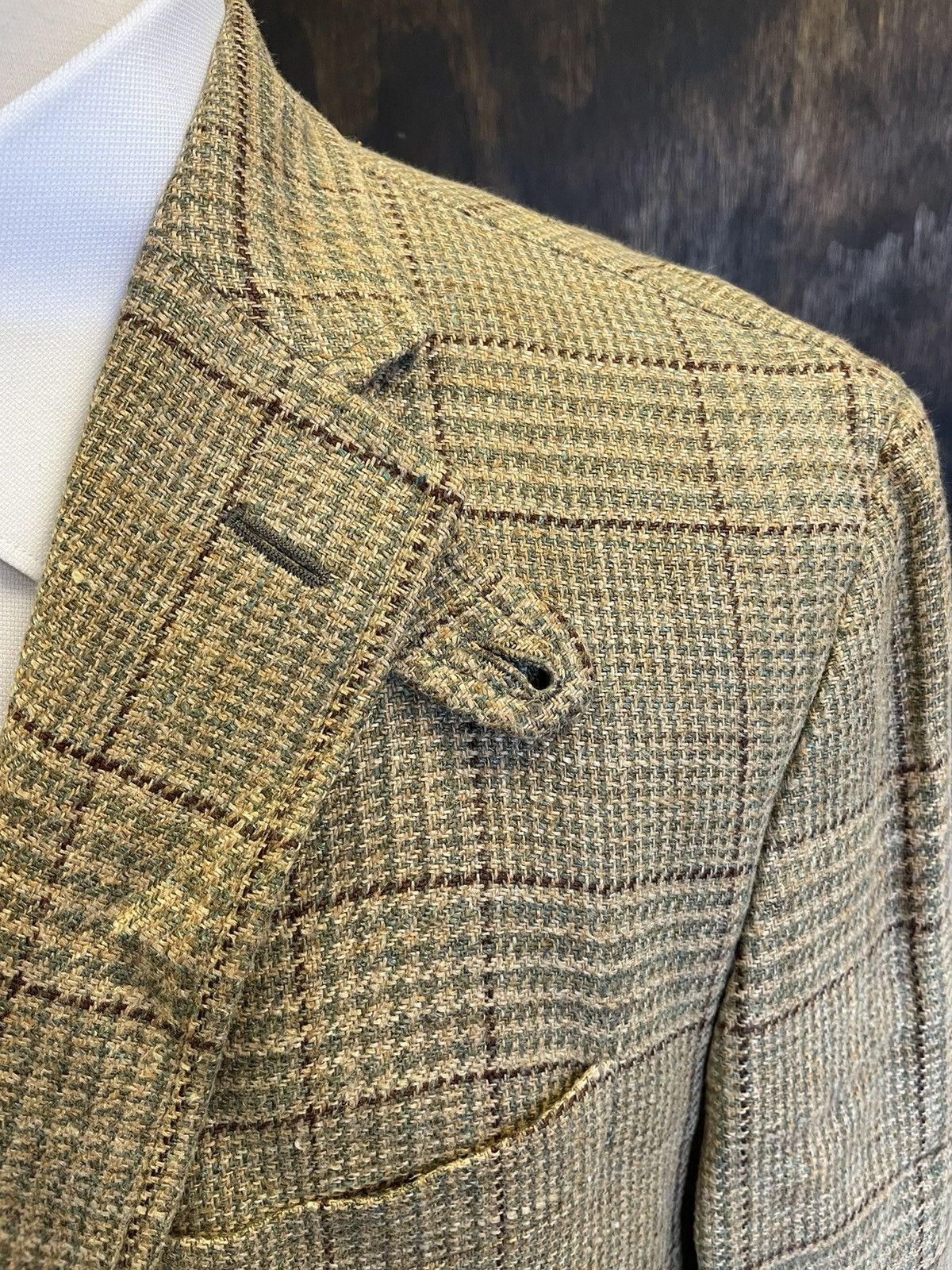 Polo Ralph Lauren × Vintage Ticket Pocket Check Print Hacking Jacket Size 46R - 4 Thumbnail