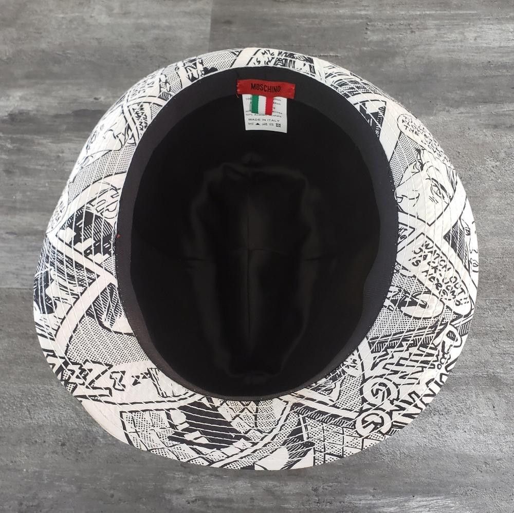 Moschino White Red Newspaper Moschino Rare Fedora Size ONE SIZE - 3 Thumbnail
