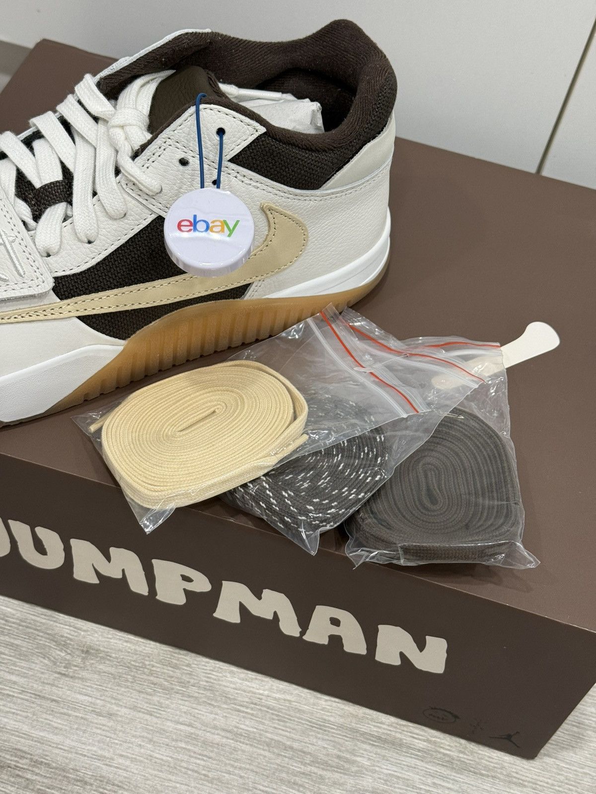 Jordan Brand × Travis Scott Travis Scott Jordan Jumpman Jack Sail Muslin Dark Mocha 12 Size US 12 / EU 45 - 9 Thumbnail
