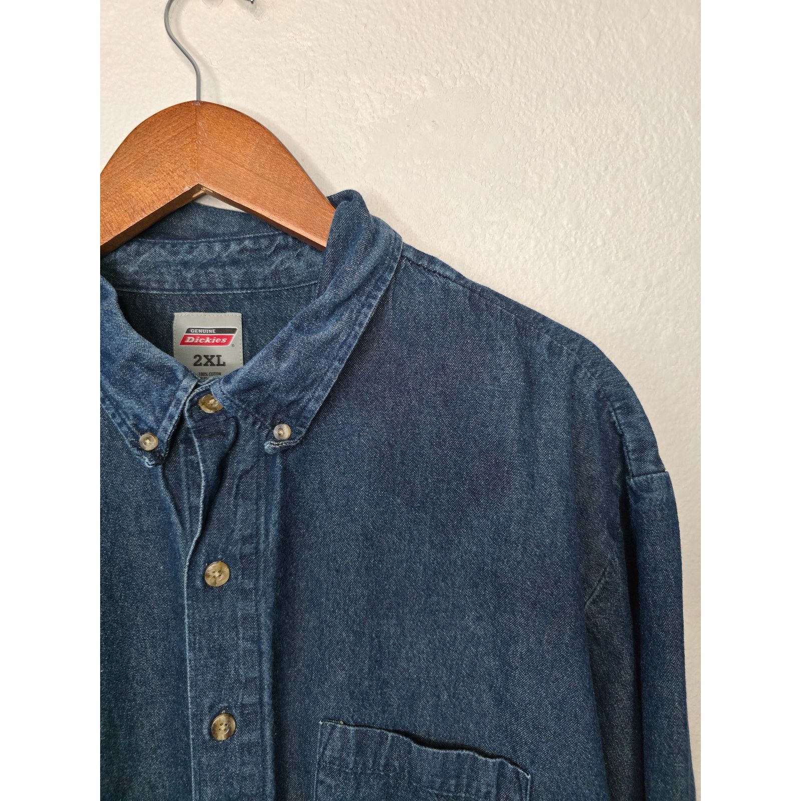 Dickies Dickies Button Up Denim Long Sleeve Blue XXL Workwear Shirt Size US L / EU 52-54 / 3 - 6 Thumbnail
