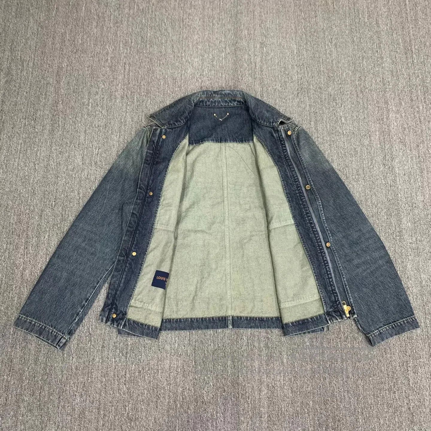 Louis Vuitton Blue Denim Jacket with Embroidered Pocket Patterns. Size US L / EU 52-54 / 3 - 6 Thumbnail