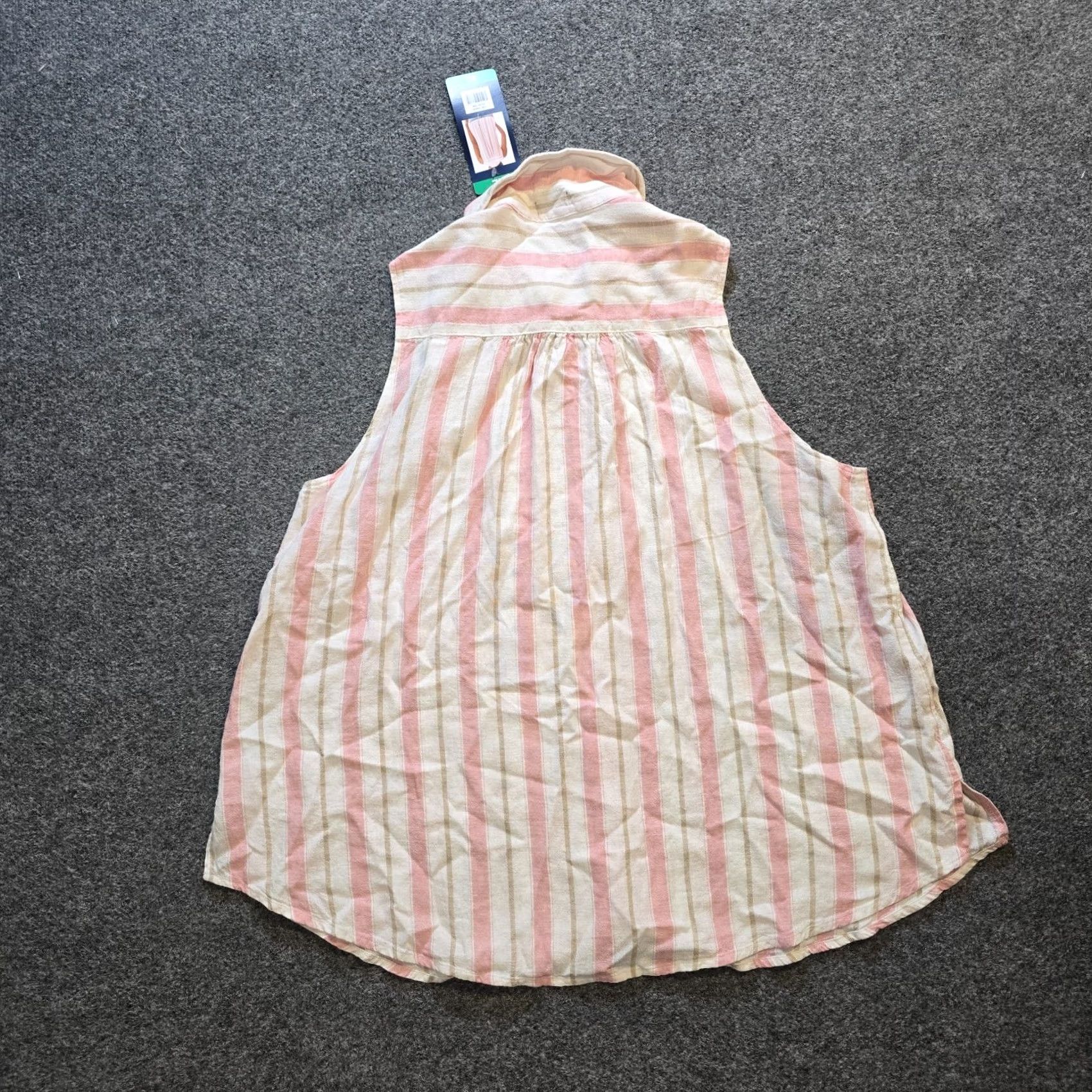 Splendid Splendid Tank Women XL Pink Stripe Linen Blend Sleeveless Button Casual VINTAGE? No Size XL / US 12-14 / IT 48-50 - 7 Thumbnail