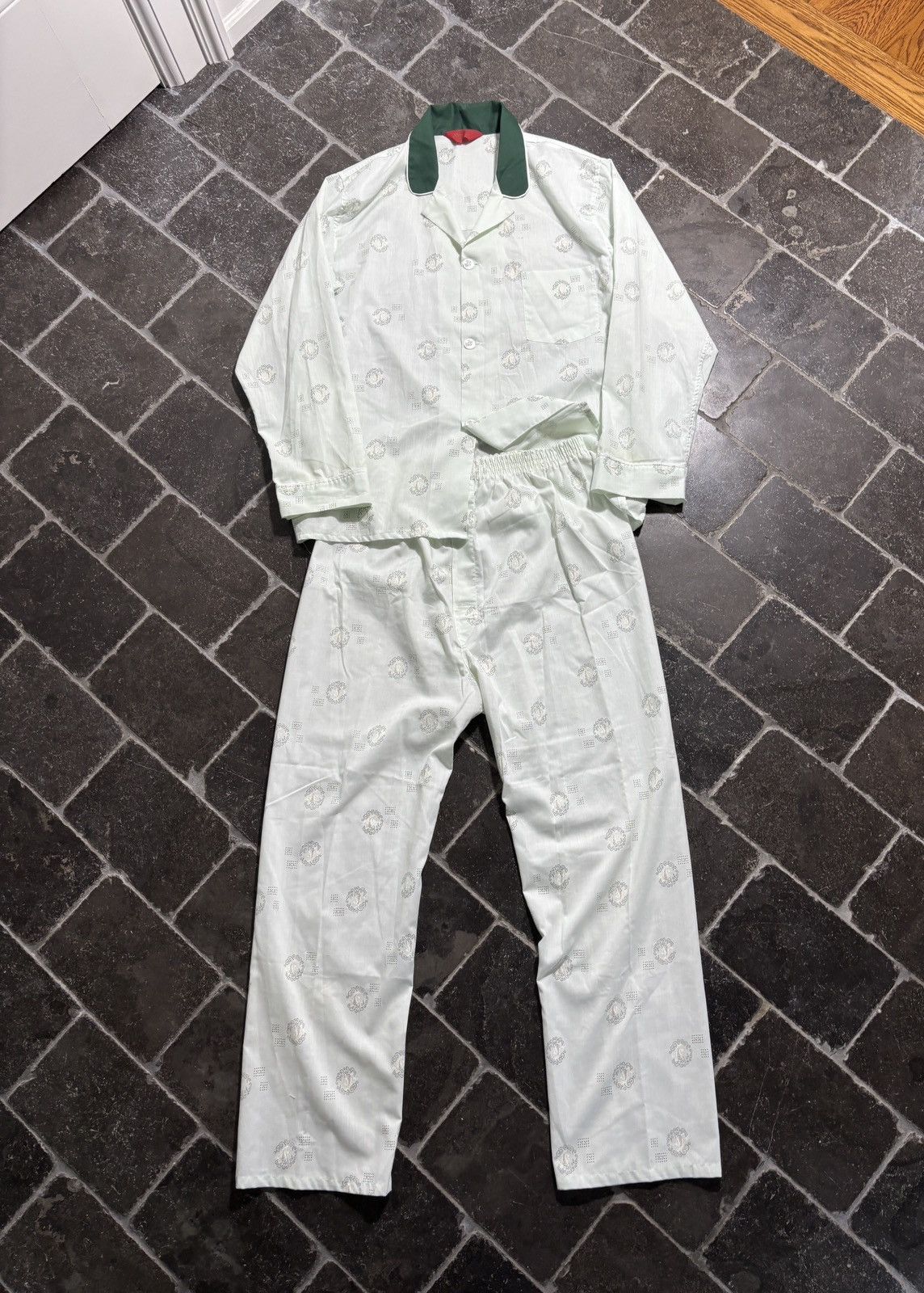 Vintage True Vintage Pajama Set 60s 70s Matching PJs Two Piece Suit Size US 32 / EU 48 - 1 Thumbnail