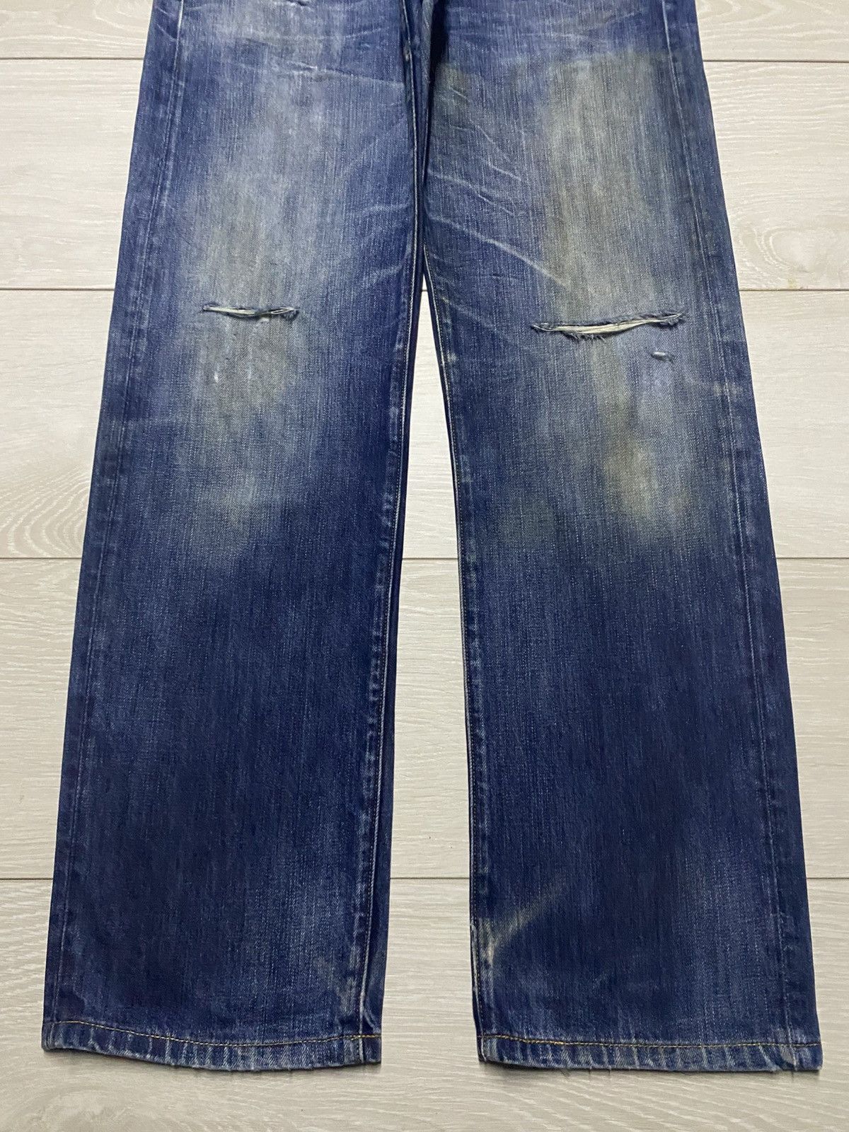 G-Star Vintage G Star Raw Denim Blue Wash Distressed Straight Jeans Size US 29 - 5 Thumbnail