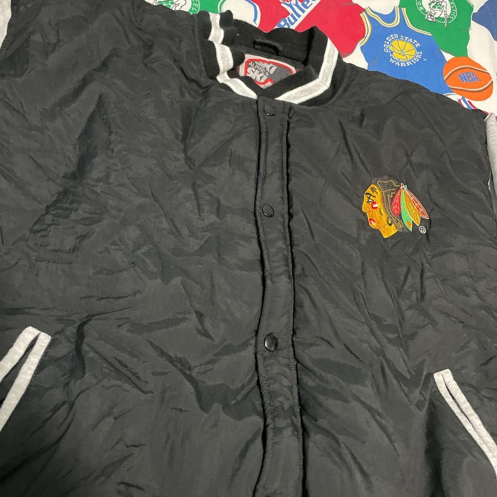 NHL × Vintage Vintage 90s NHL Chicago Blackhawks Hockey Bomber Jacket Size US XL / EU 56 / 4 - 3 Thumbnail