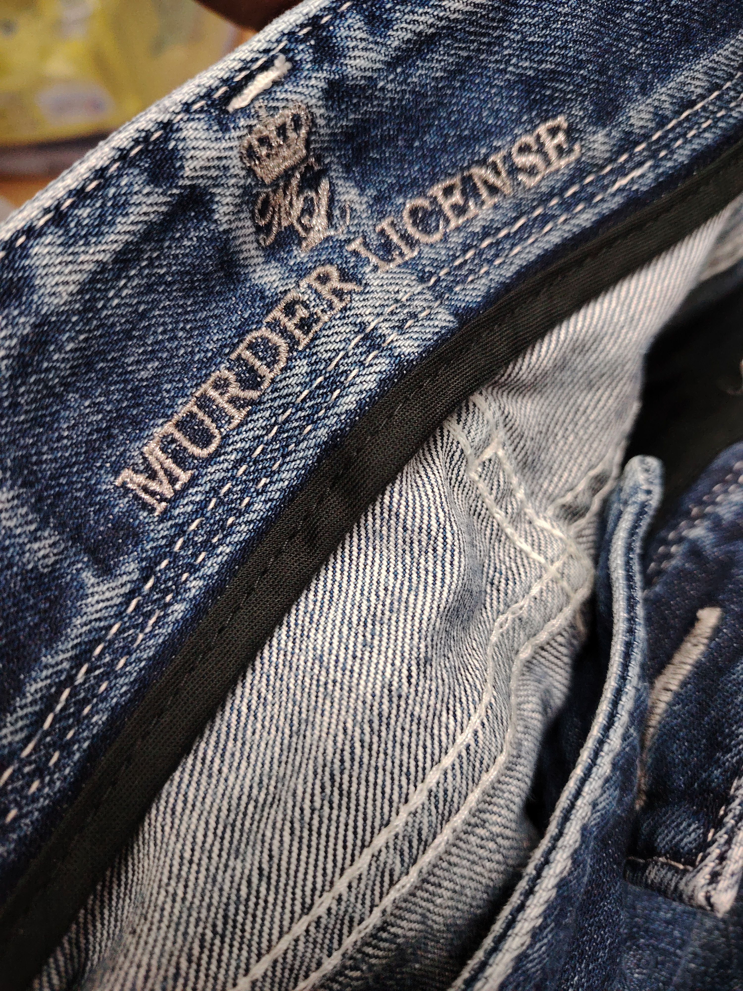 If Six Was Nine 💥FLARE 💥MURDER LICENSE BOOTCUT DISTRESSED DENIM Size US 32 / EU 48 - 14 Thumbnail