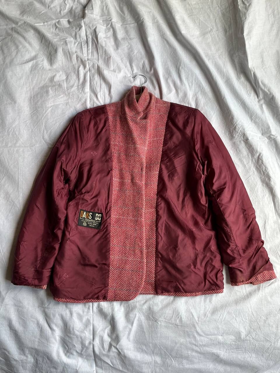 DAKS × Vintage DAKS London vintage red-white herringbone tweed blazer Size US M / EU 48-50 / 2 - 4 Thumbnail