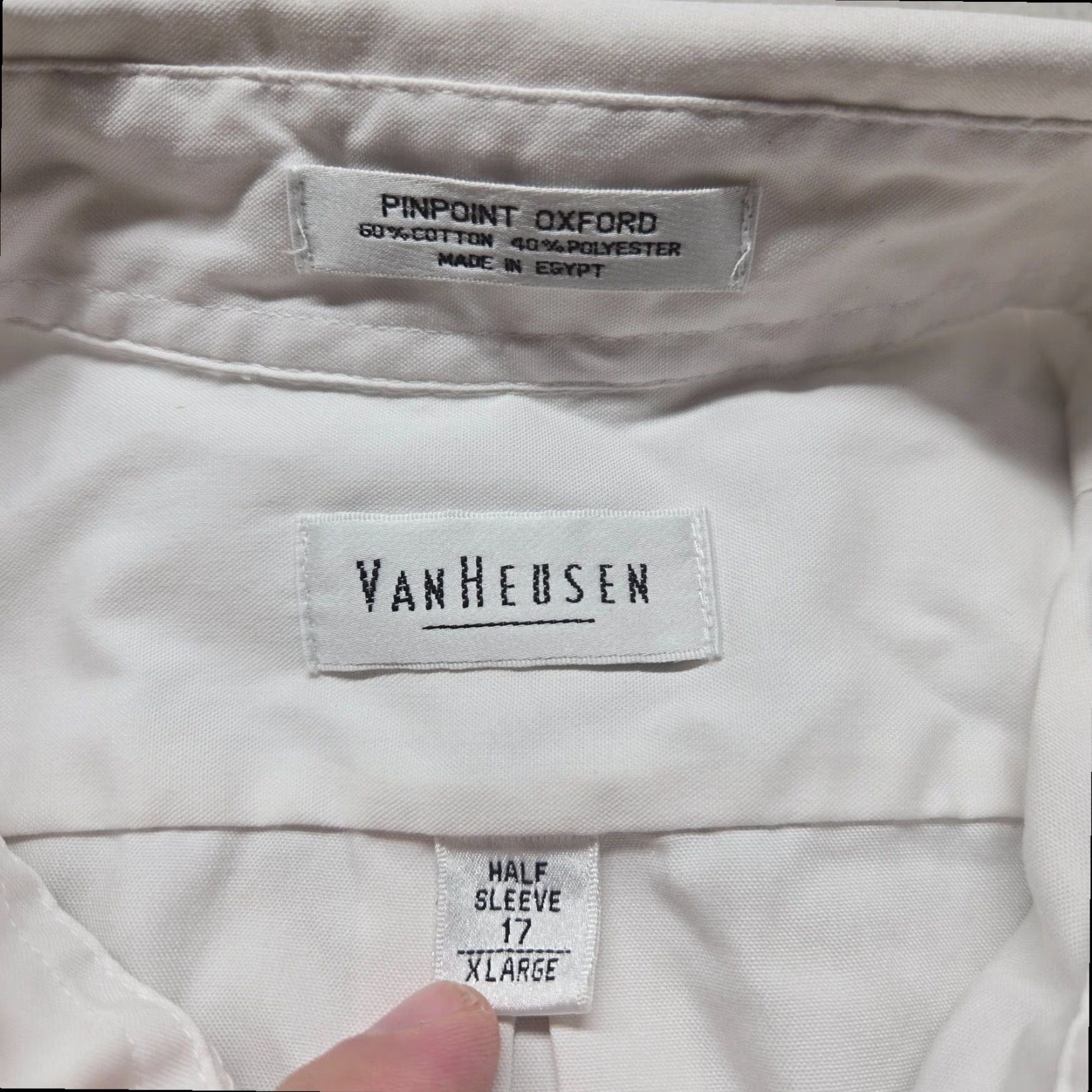 Van Heusen Van Heusen Button Up Short Sleeve White Cotton Shirt Men's XL Size US XL / EU 56 / 4 - 3 Thumbnail