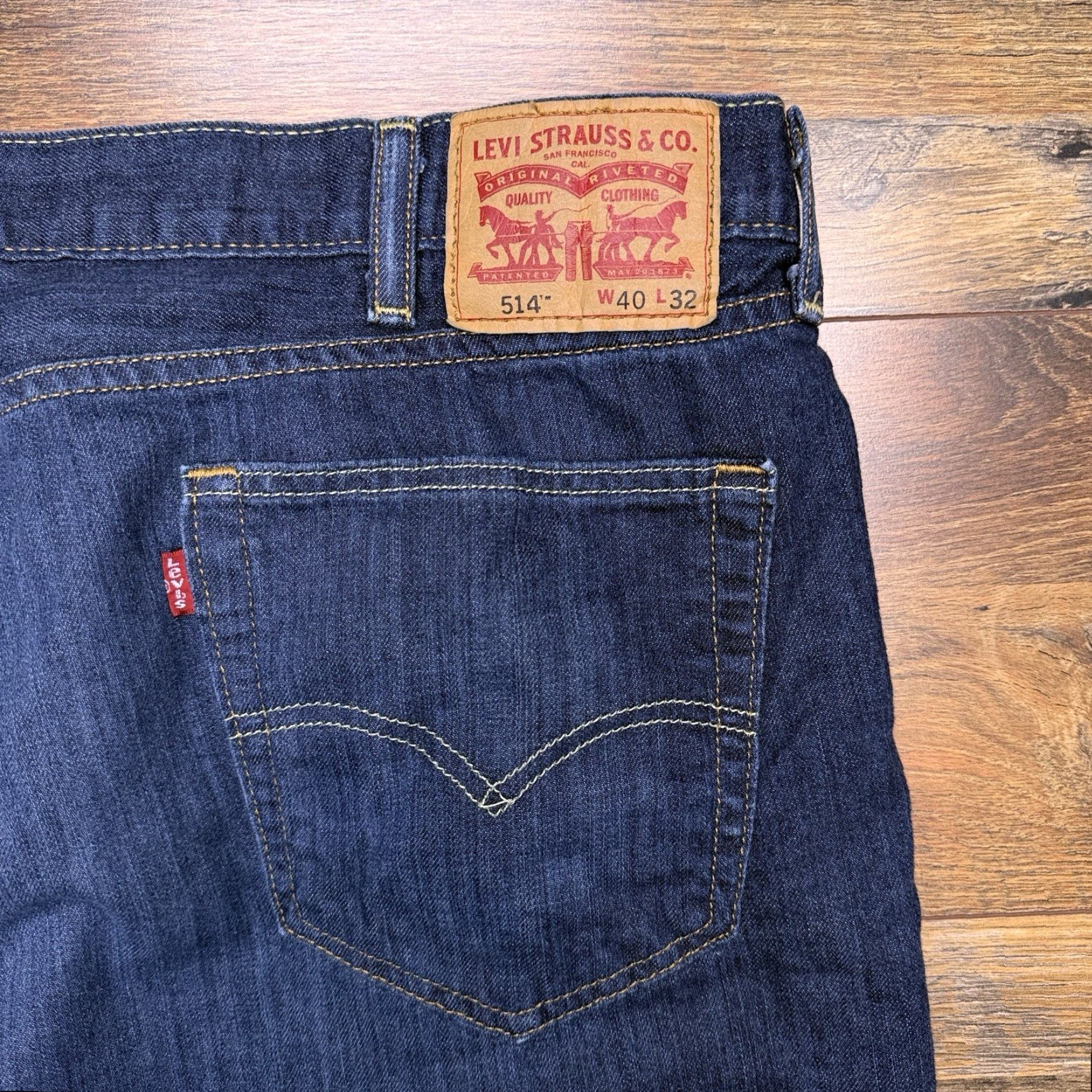 Levi's Levi's 514 Straight Jeans Mens 40x32 Mid Rise Regular Fit Denim Blue 5-Pocket Classic Size US 40 / EU 56 - 2 Thumbnail