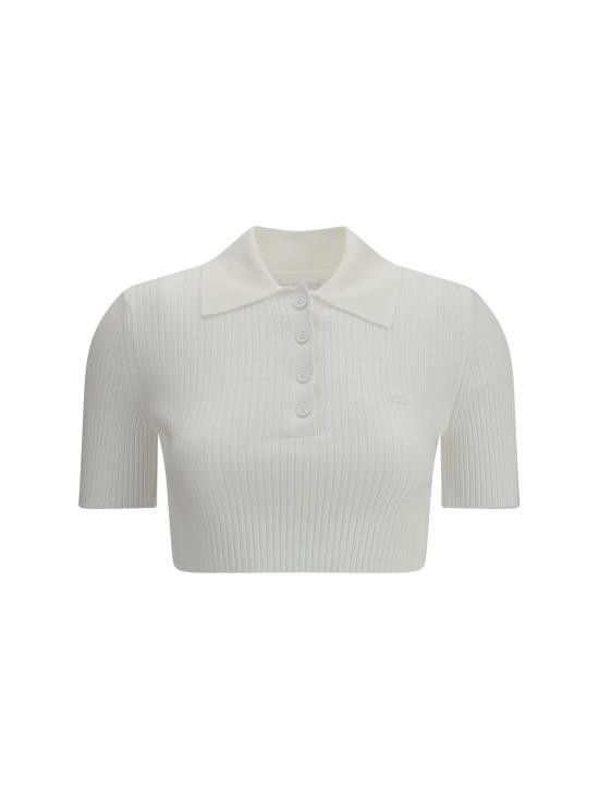 Courreges COURREGES Women Polo Shirts 125MPO046FI0001 0001 WHITE Size S / US 4 / IT 40 - 1 Thumbnail