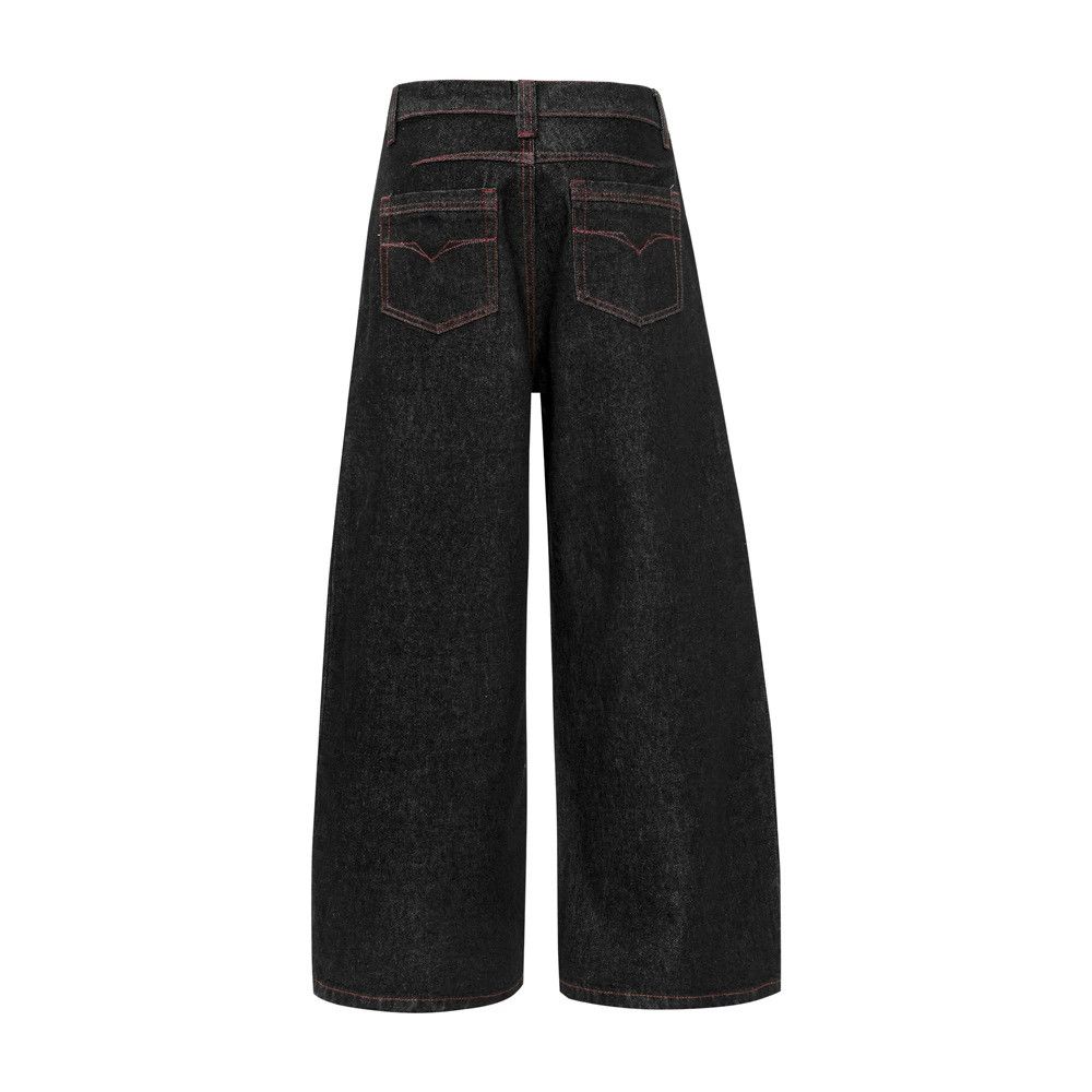 Japanese Brand × Jean American high street button loose wide-leg scimitar jeans Size US 32 / EU 48 - 2 Thumbnail