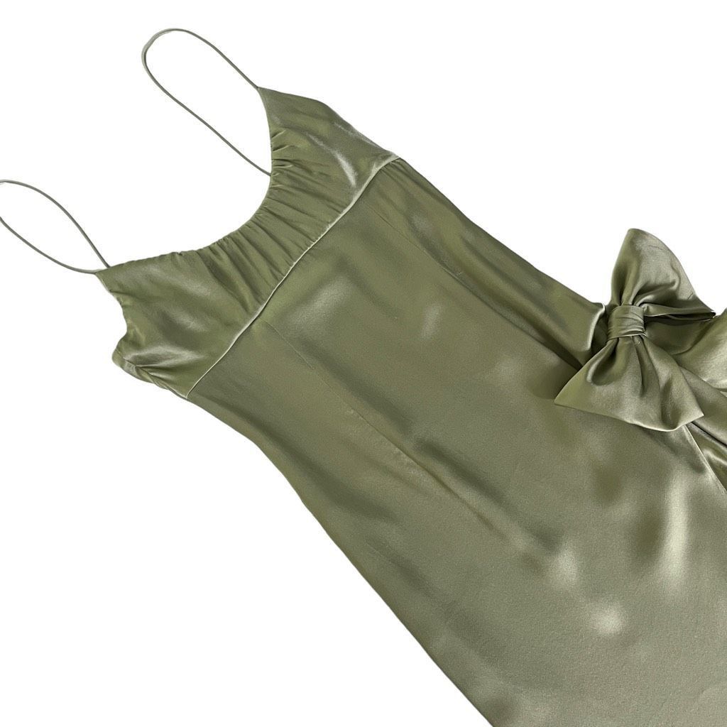 Alessandra Rich Alessandra Rich Ruffle Gown in Olive Green Size XS / US 0-2 / IT 36-38 - 2 Thumbnail