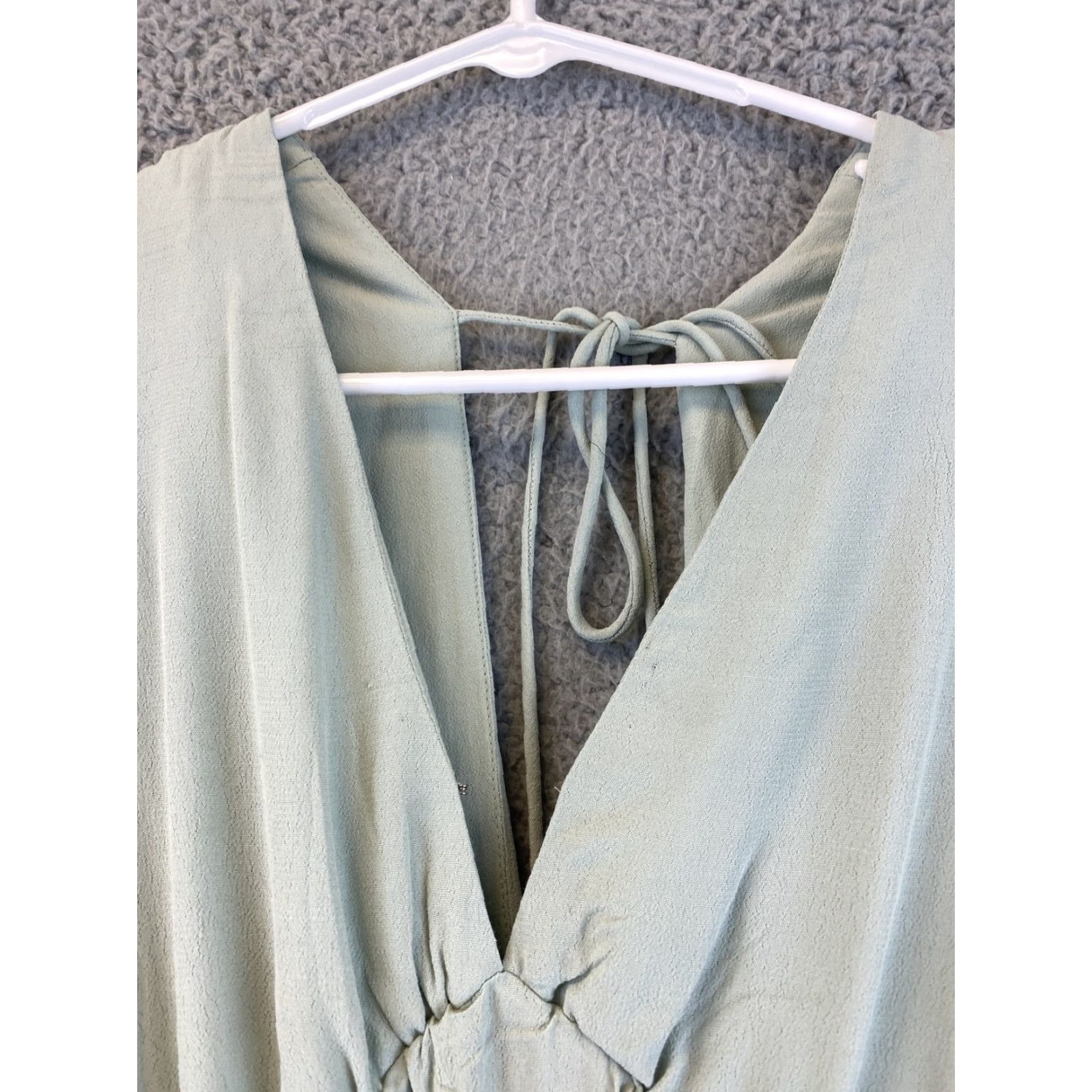 H&M H&M Women's Long Sleeve Kaftan Dress Size XS Solid Green Casual Travel Size 26" / US 2 / IT 38 - 6 Thumbnail