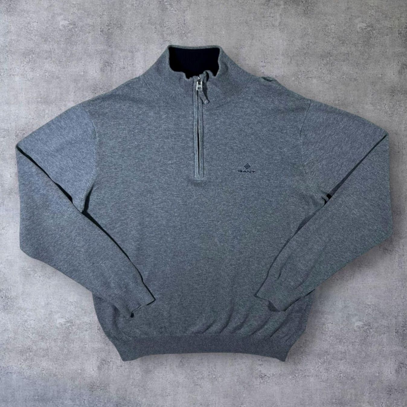 Gant GANT Classic Grey Embroidered Mini Logo 1/4 Zip Cotton Sweater Jumper Medium Mens Jumper Size US M / EU 48-50 / 2 - 2 Thumbnail