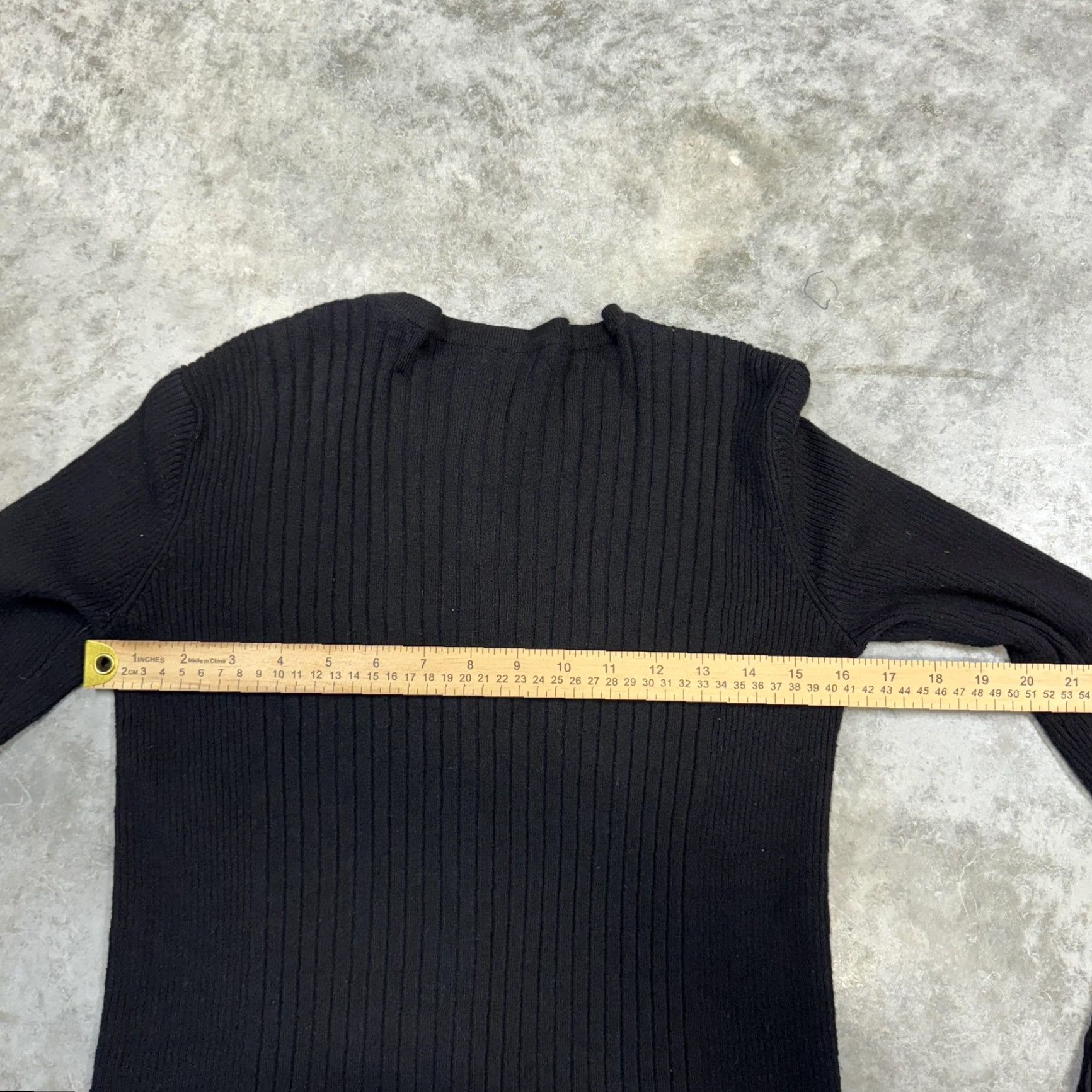J.McLaughlin VINTAGE J. McLaughlin Sweater Womens XS Black Ribbed Knit Button Cardigan Crewneck Top Size XS / US 0-2 / IT 36-38 - 6 Thumbnail