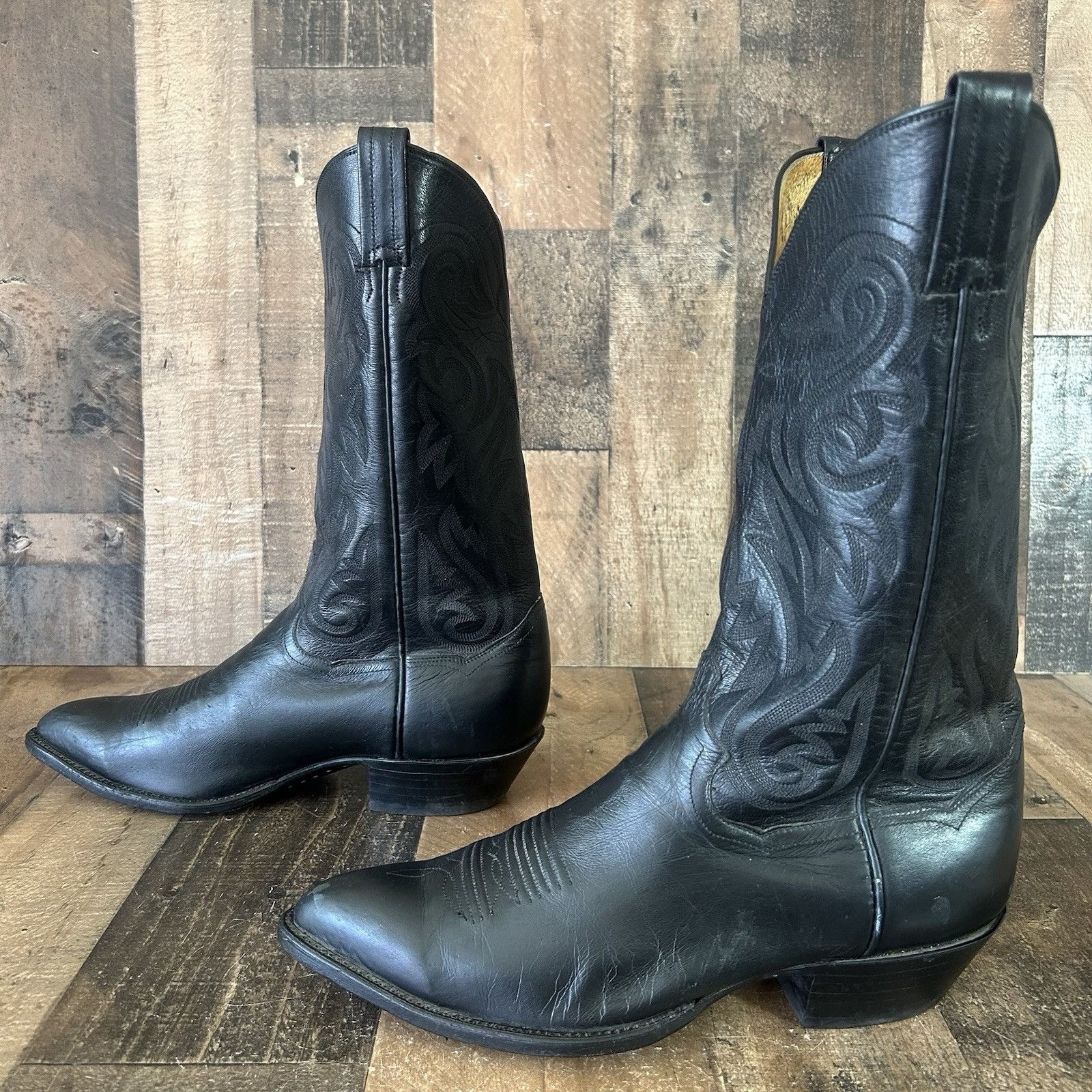 Panhandle Slim Panhandle Slim Vintage Classic Black Cowboy Boots Mens 10 EE Size US 10 / EU 43 - 12 Thumbnail