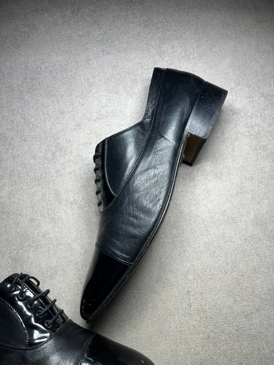 Pierre Balmain Vintage Pierre Balmain Men`s Black Oxford Shoes Size 44 Size US 10.5 / EU 43-44 - 3 Thumbnail