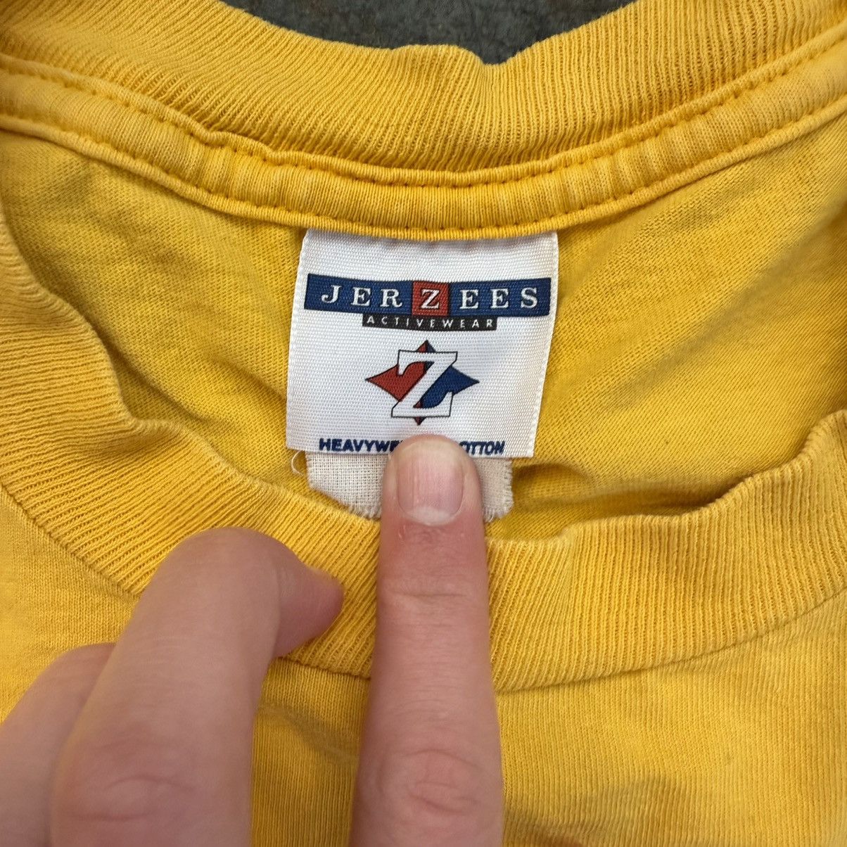 Vintage Yellow vintage jerzees 90s cycling team shirt Size US XL / EU 56 / 4 - 5 Thumbnail
