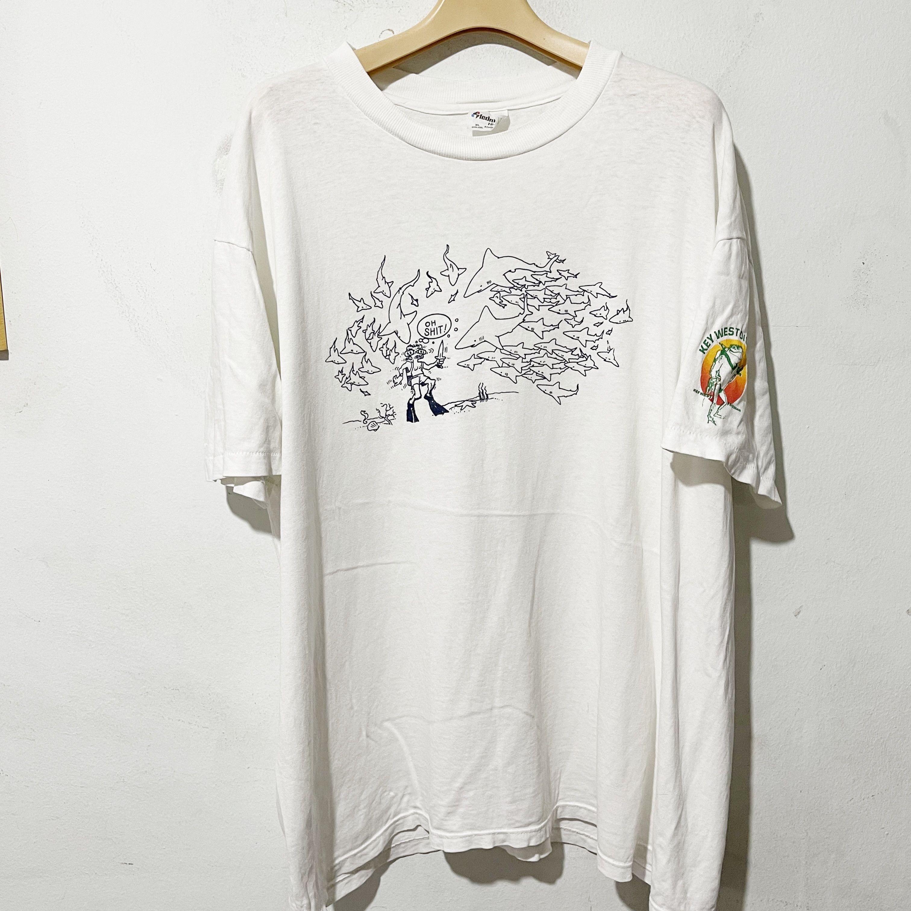 Vintage 90s Key West Shark Attack T-Shirt