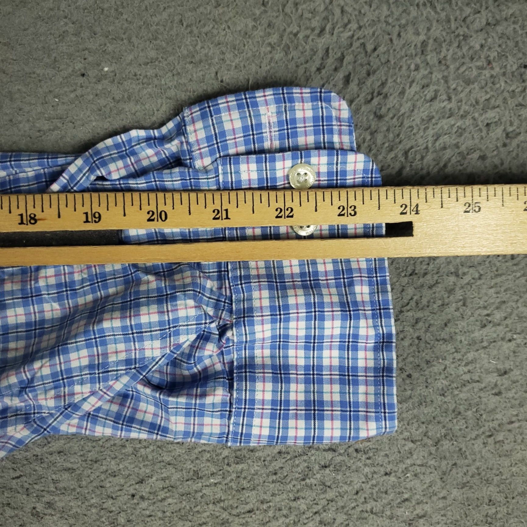 Ralph Lauren Ralph Lauren Shirt Mens 18.5 Performance Stretch Plaid Button Up Long Sleeve Dress Shirt Blue Size US XXL / EU 58 / 5 - 6 Thumbnail