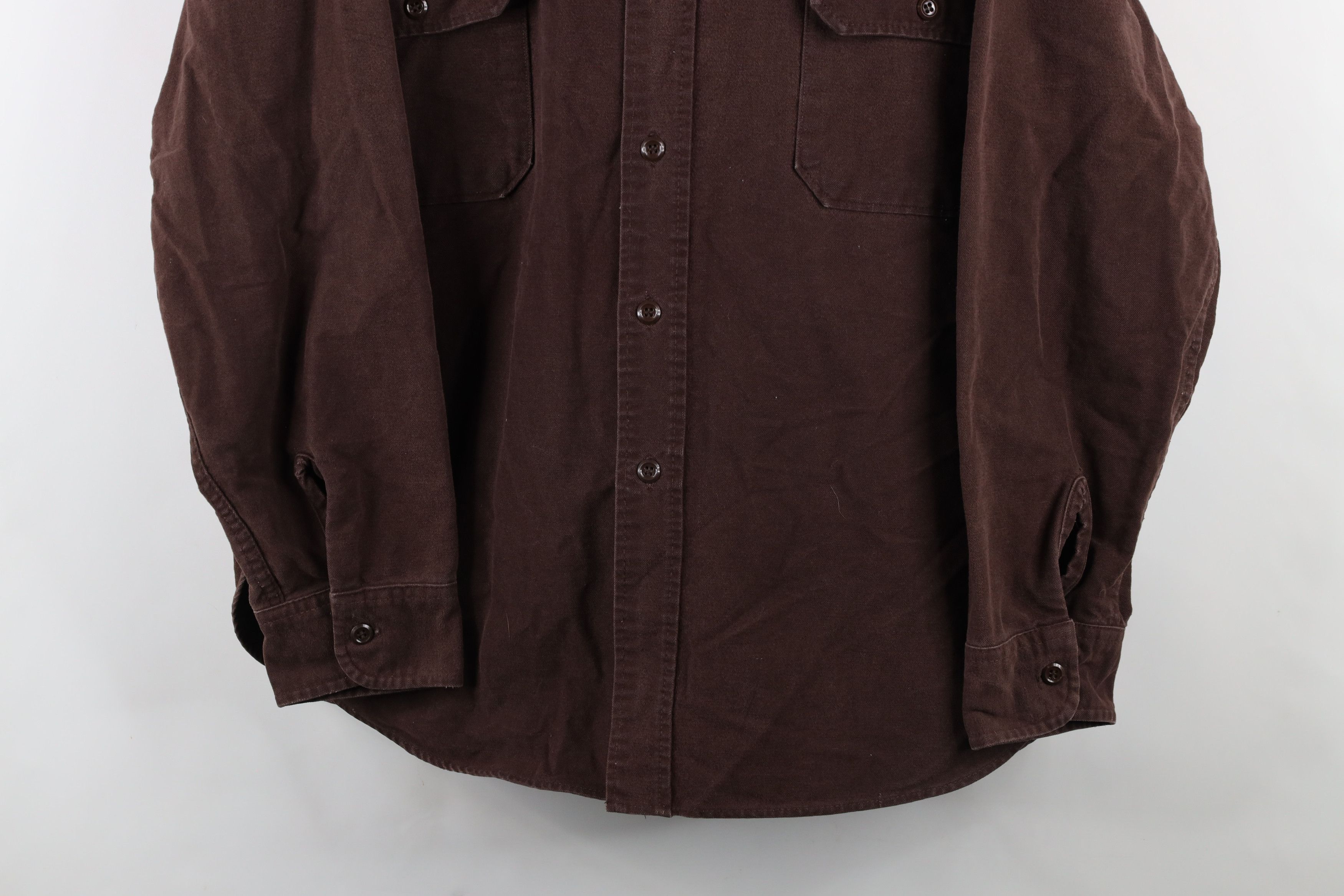 Vintage × Woolrich Woolen Mills Vintage 70s Woolrich Chamois Cloth Button Shirt Brown USA Size US XXL / EU 58 / 5 - 3 Thumbnail