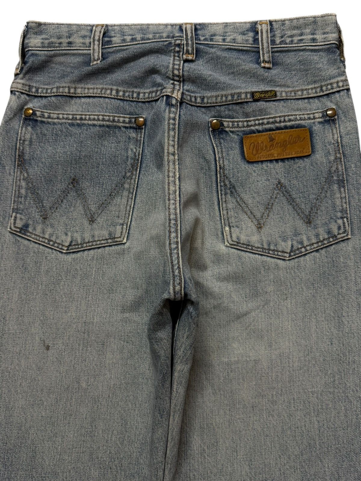 Wrangler Vintage 90s Wrangler Selvedge Faded Wash Distress Wide Leg Size 27" / US 4 / IT 40 - 4 Thumbnail