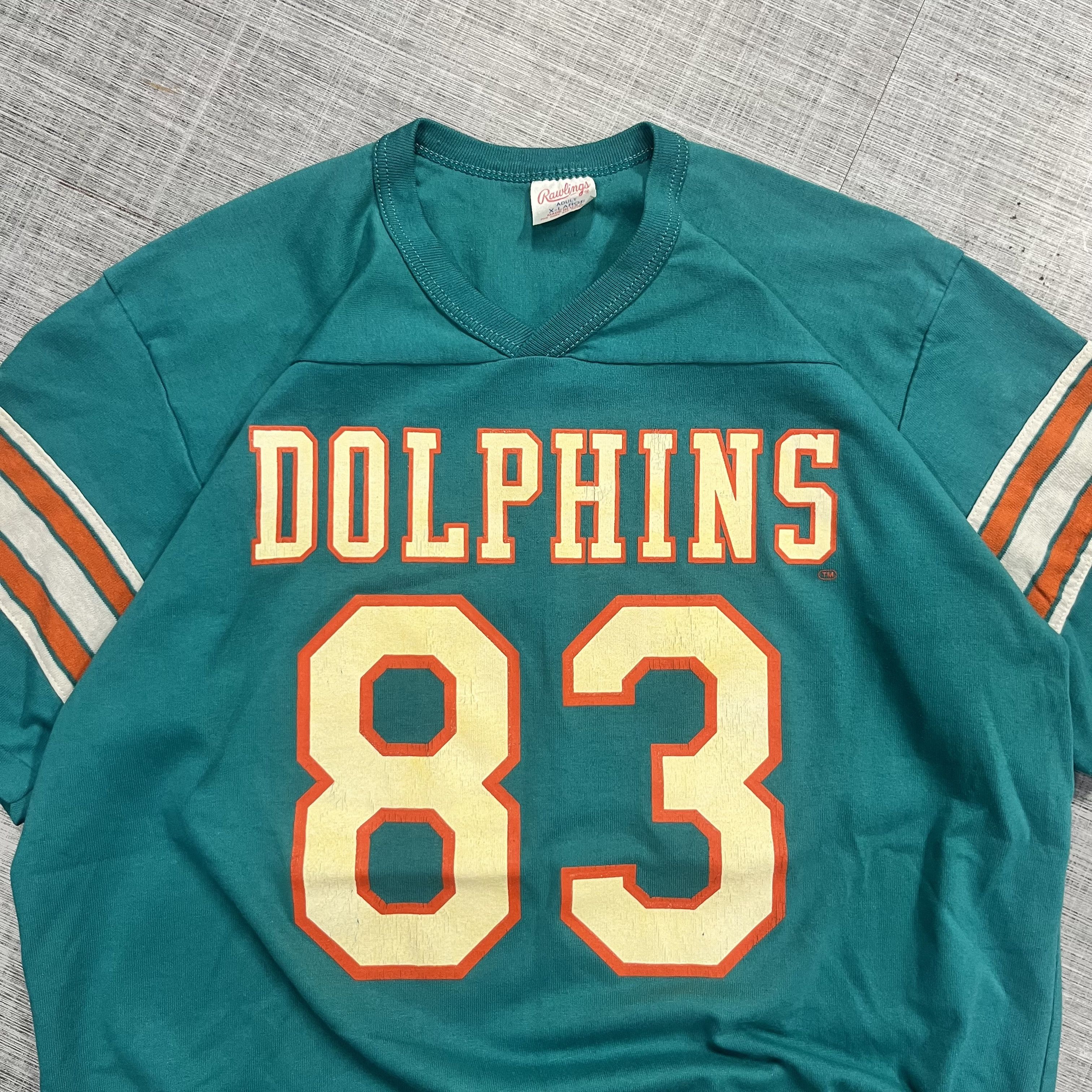 NFL × Vintage Crazy VTG 80s Dolphins Jersey #83 Size US L / EU 52-54 / 3 - 2 Thumbnail
