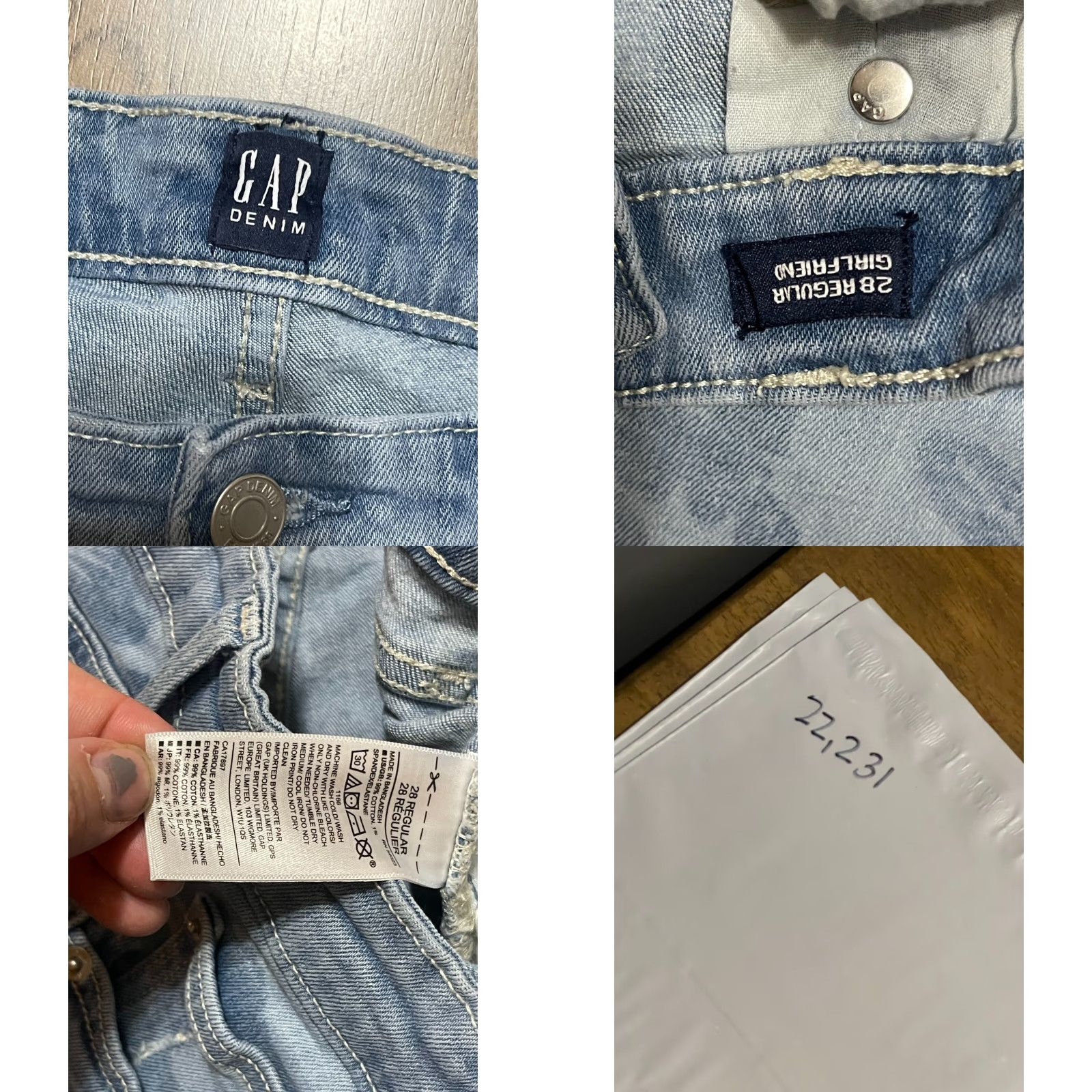 Gap Gap Jeans Women's 28 Blue Denim Girlfriend Pockets Floral Regular Jeans Size 28" / US 6 / IT 42 - 8 Thumbnail