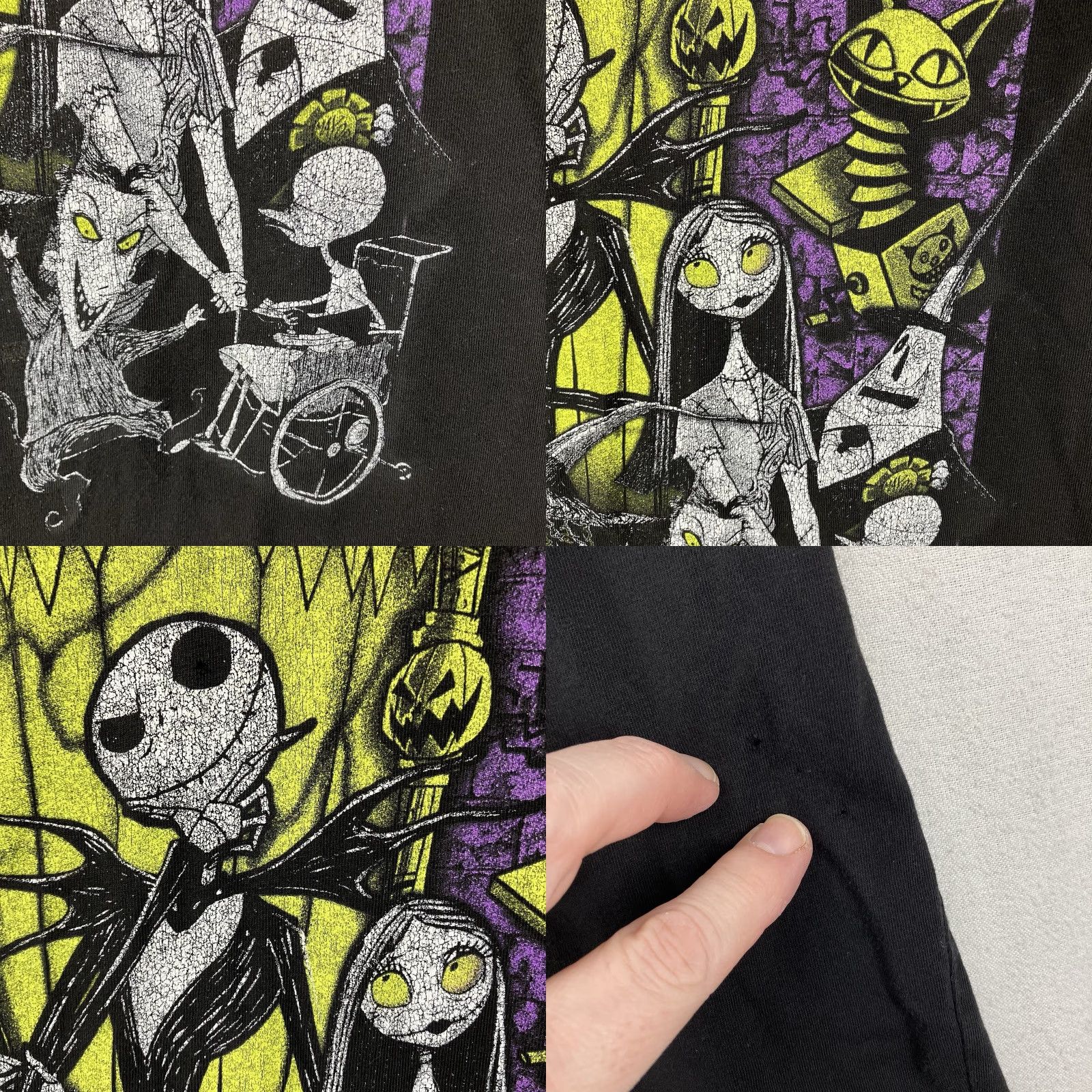 Vintage Disney Nightmare Before Christmas The Misfits Pumpkin Jack L T-Shirt Black Crew Neck Short Sleeve 100% Cotton Graphic Print Halloween Punk Retro Men Size US L / EU 52-54 / 3 - 8 Thumbnail