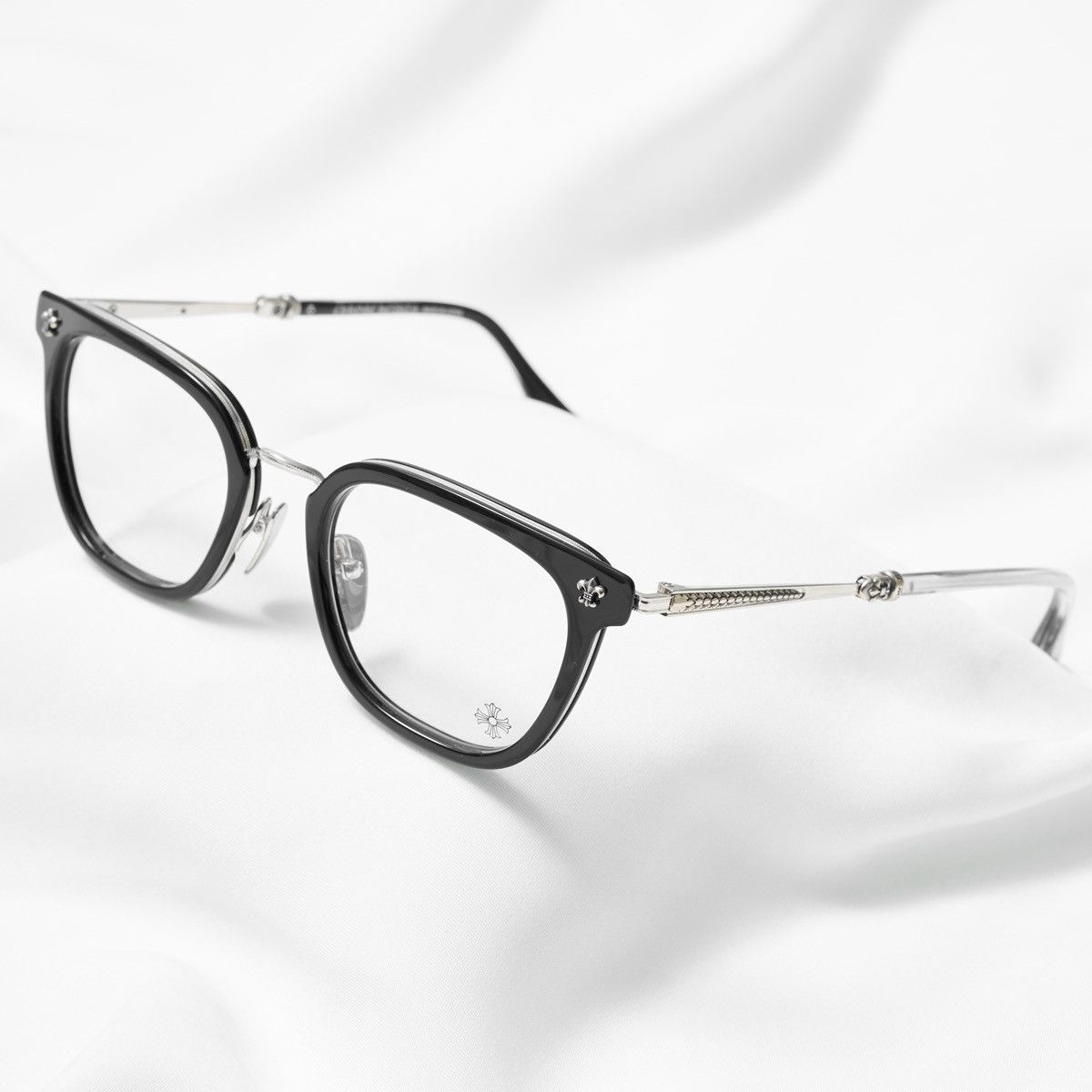 Chrome Hearts CHROME HEARTS STRAPADICTOME BLACK/SHINY SILVER GLASSES Size ONE SIZE - 2 Thumbnail