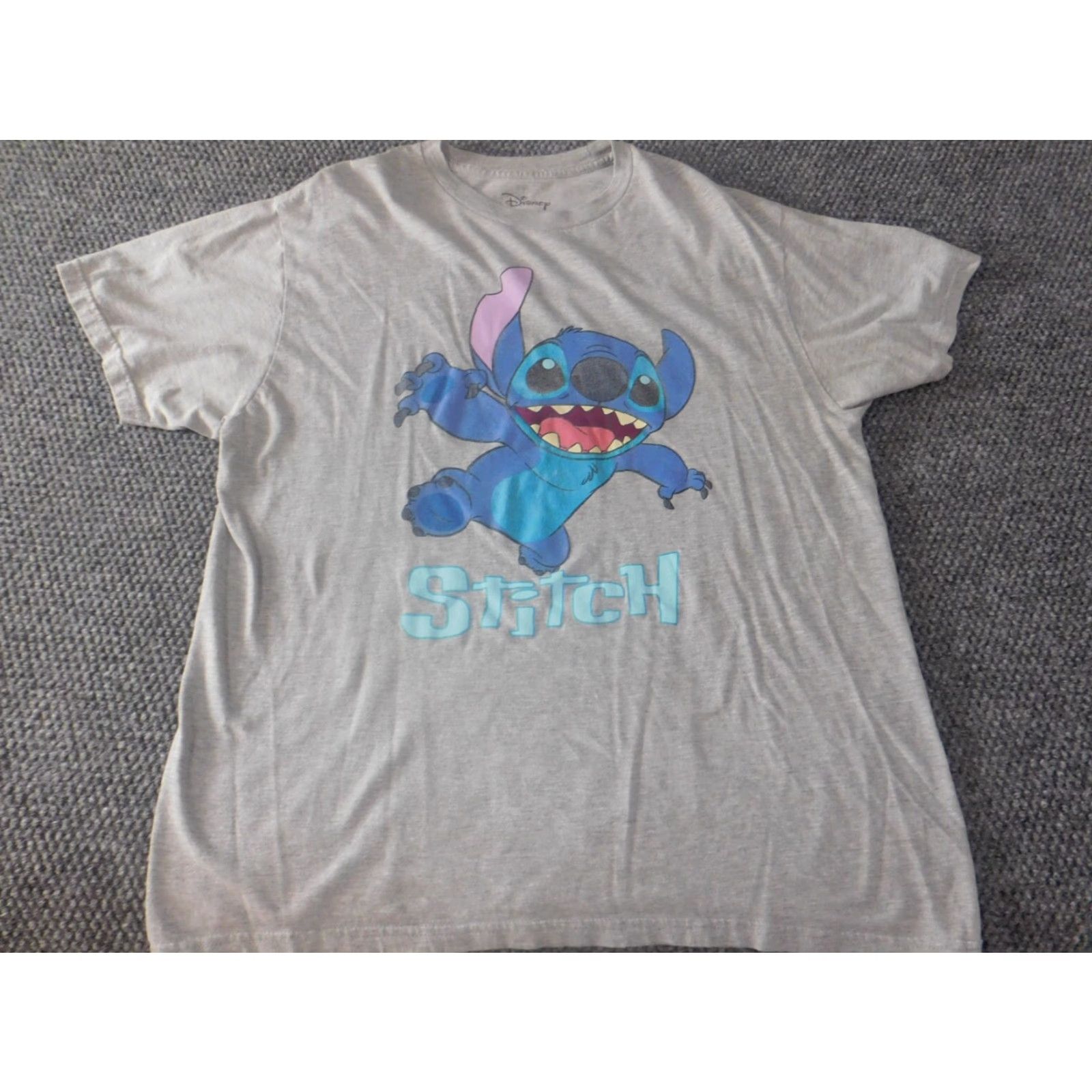 Disney Disney Lilo & Stitch Shirt Mens Large Gray Crew Neck Short Sleeve Cotton Knit Logo T-Shirt Classic Graphic Decades Vintage: No Womens/Mens Size US L / EU 52-54 / 3 - 2 Thumbnail
