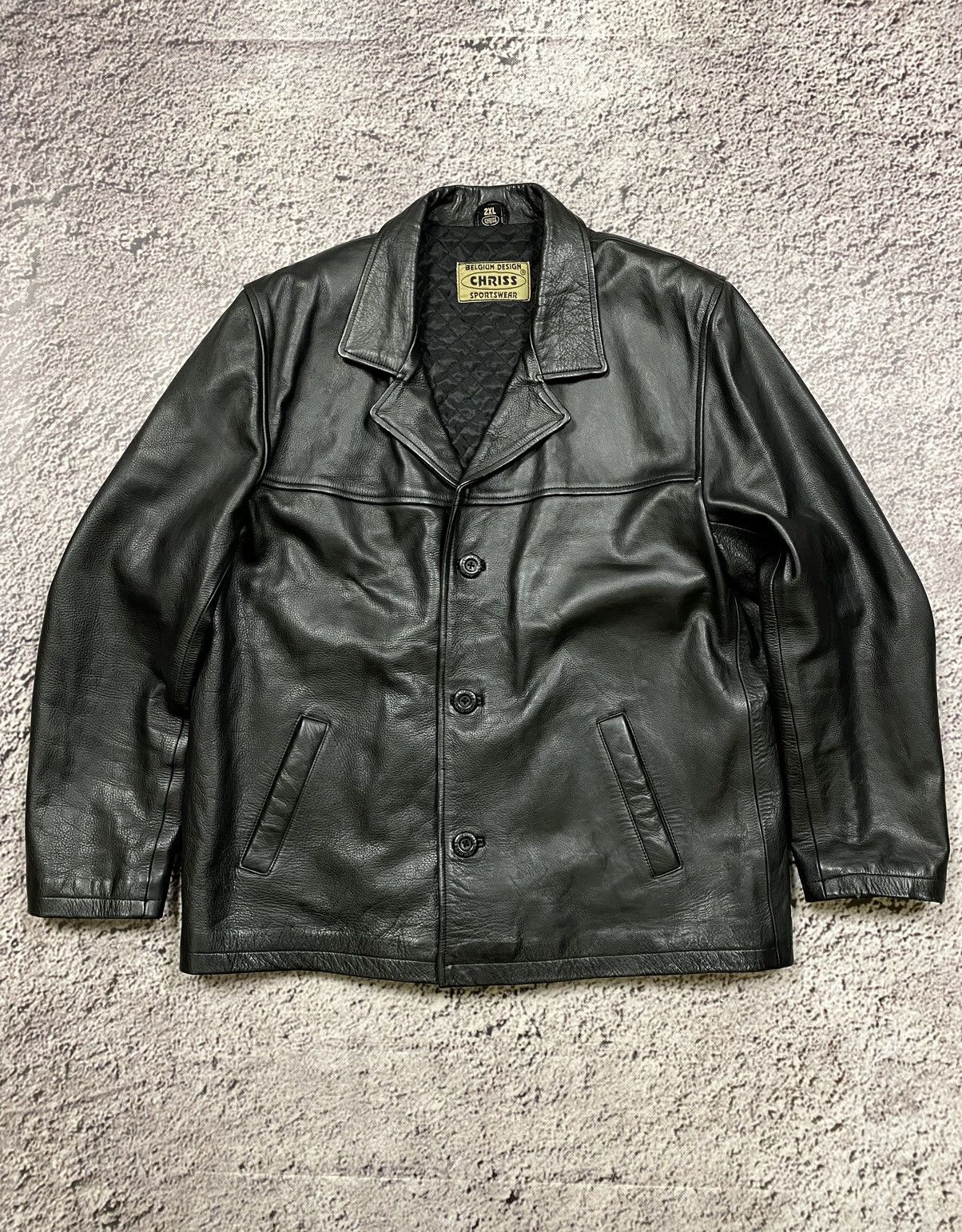 image of Genuine Real Leather Jacket 90’S Avant Garde Japane in Black, Men's (Size XL)