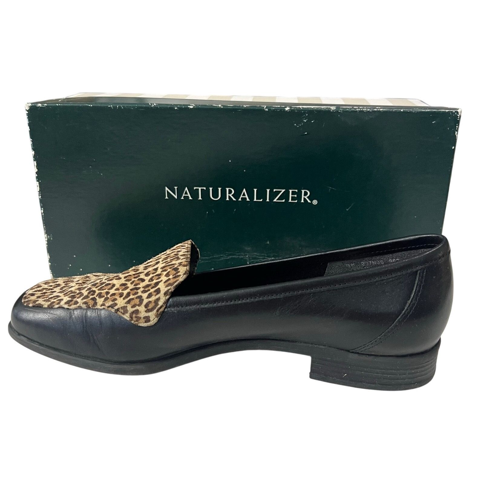 Other Naturalizer Womens Stockard Black Leopard Leather Loafer 8 M Size US 8 / IT 38 - 4 Thumbnail