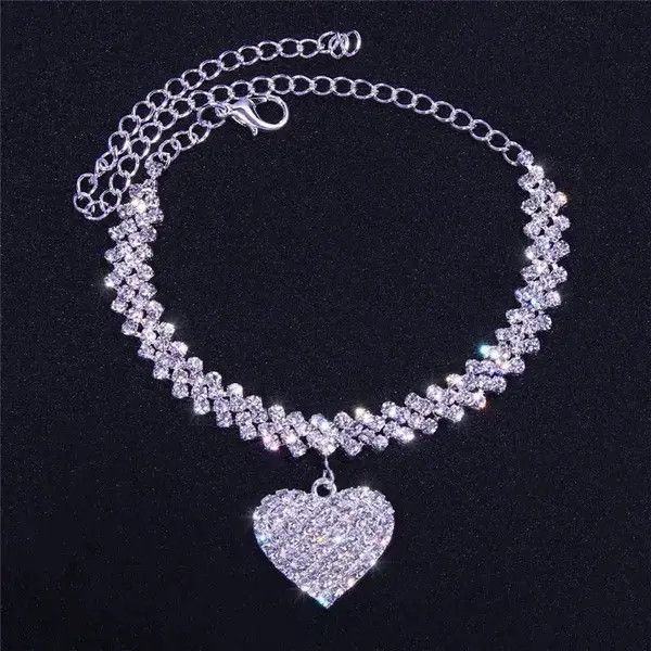 Japanese Brand × Vintage Huitan Rhinestone Chain Women's Anklets Silver Size ONE SIZE - 3 Thumbnail