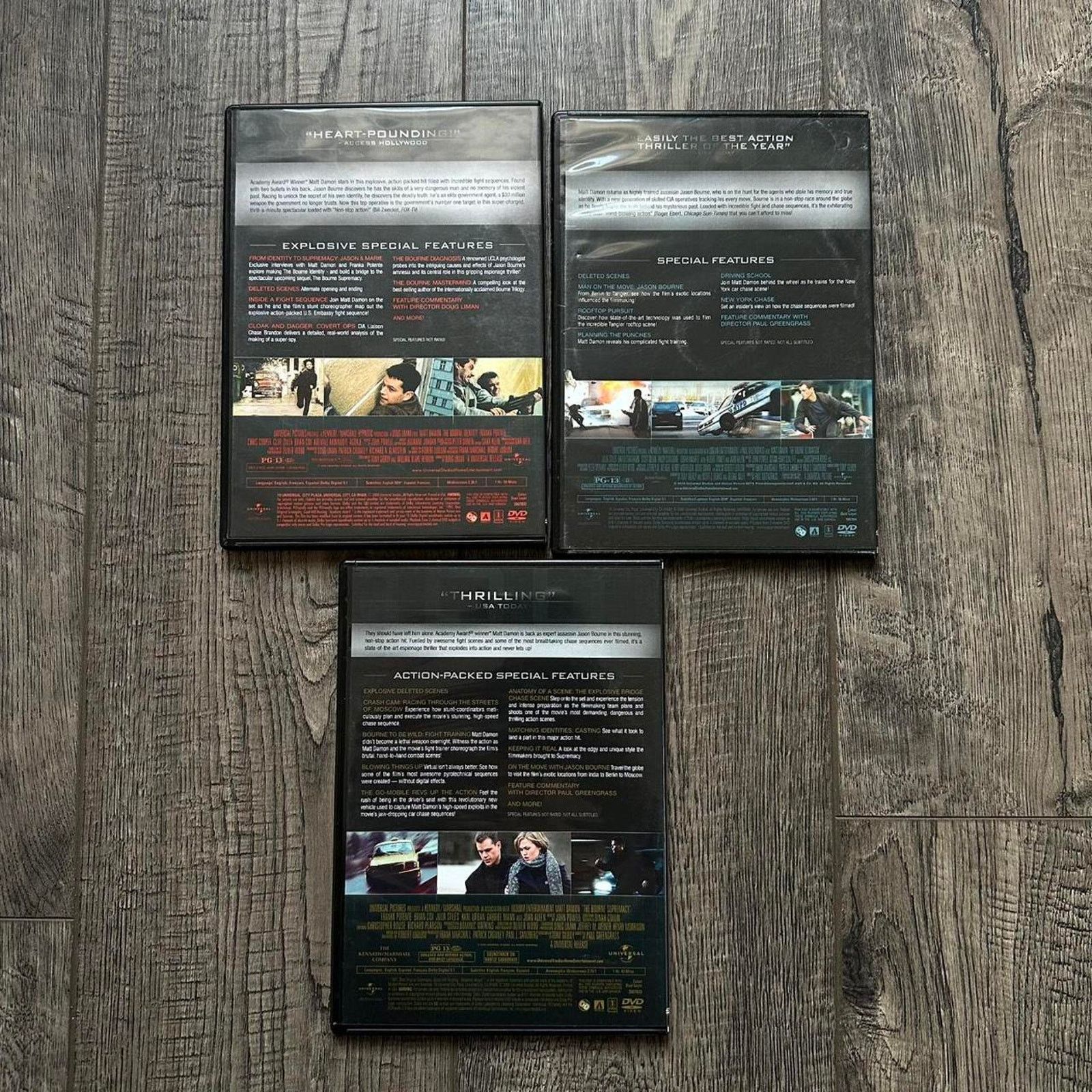 Vintage Jason Bourne Trilogy Matt Damon Action Movie DVD Lot Size ONE SIZE - 6 Thumbnail