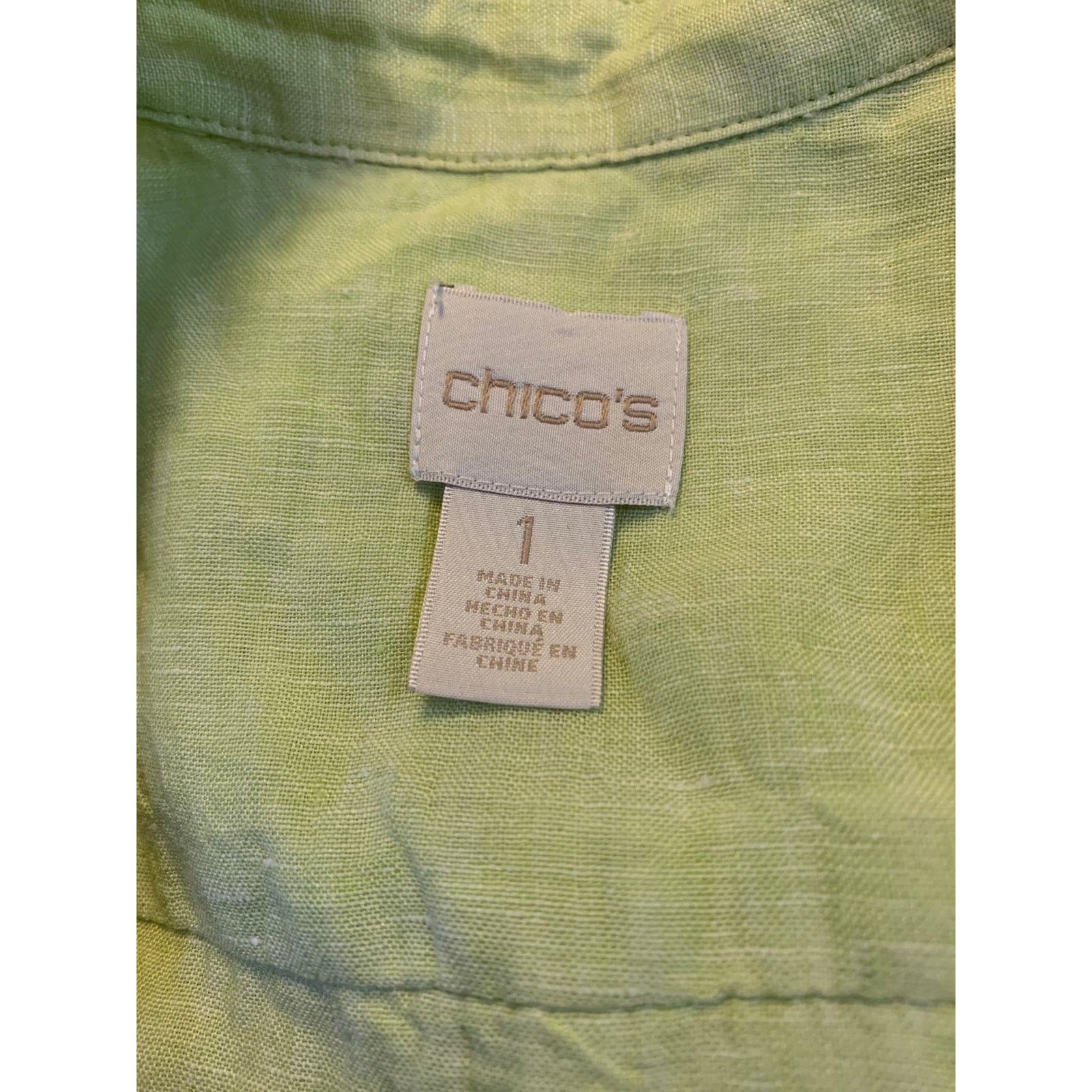 Chicos Chico's 100% Linen Mini Shift Dress Button Down Sleeveless M Size M / US 6-8 / IT 42-44 - 10 Thumbnail