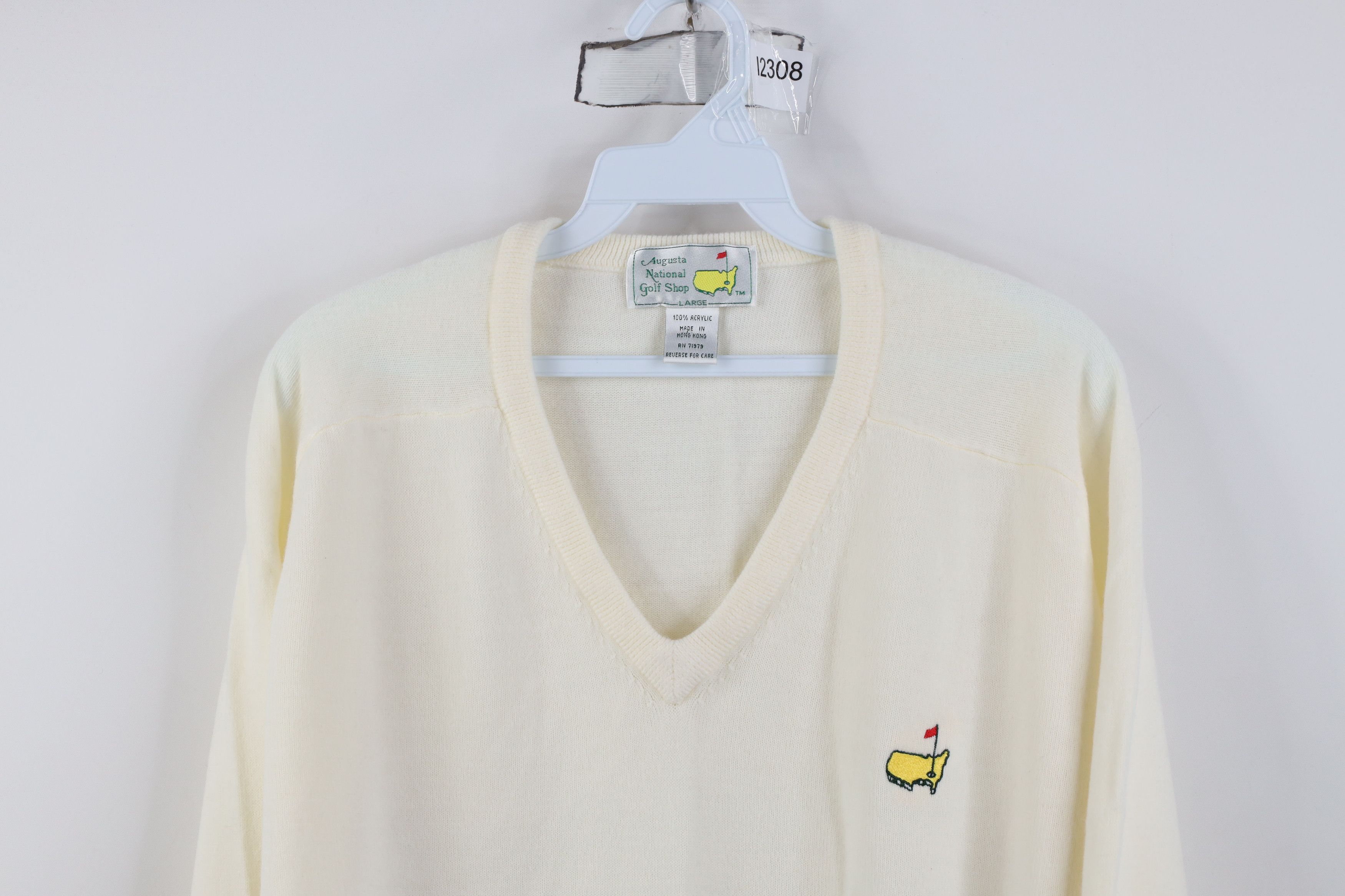 Vintage Vintage 90s Augusta National Golf Shop Knit Sweater Cream Size US L / EU 52-54 / 3 - 2 Thumbnail