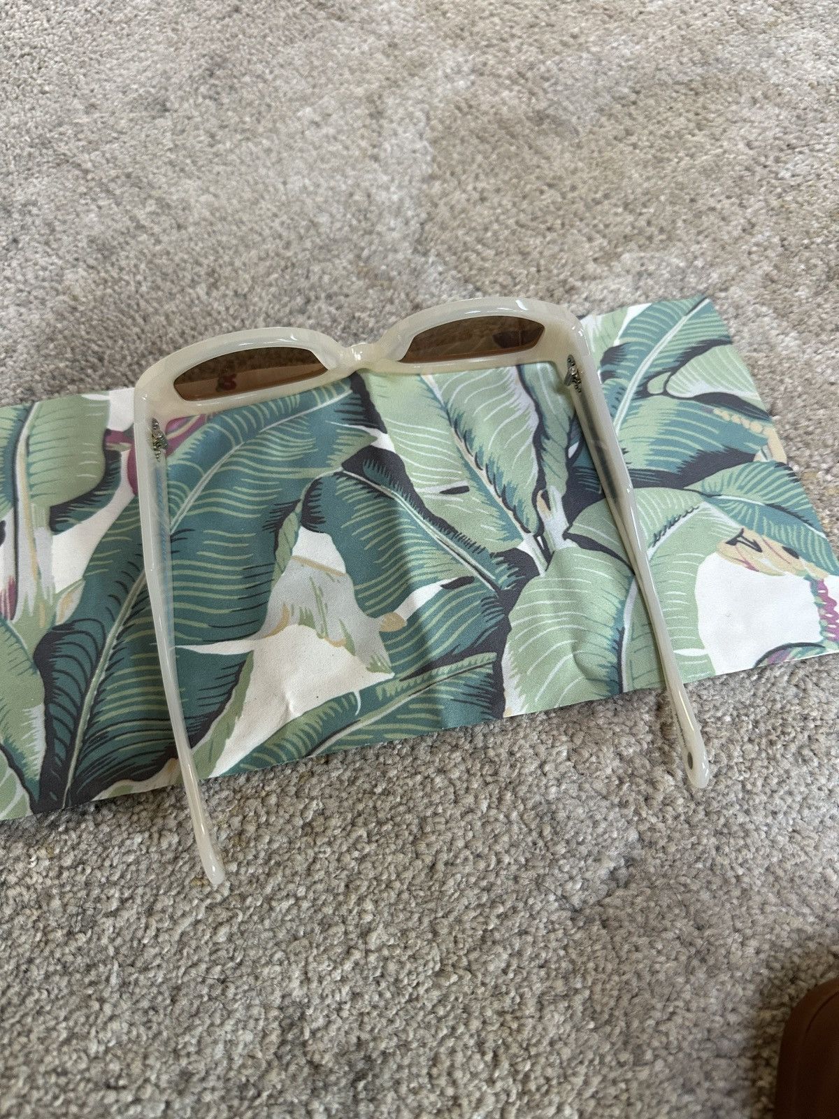 Garrett Leight Retro Biggie Ecru Marigold Sunglasses Size ONE SIZE - 8 Thumbnail
