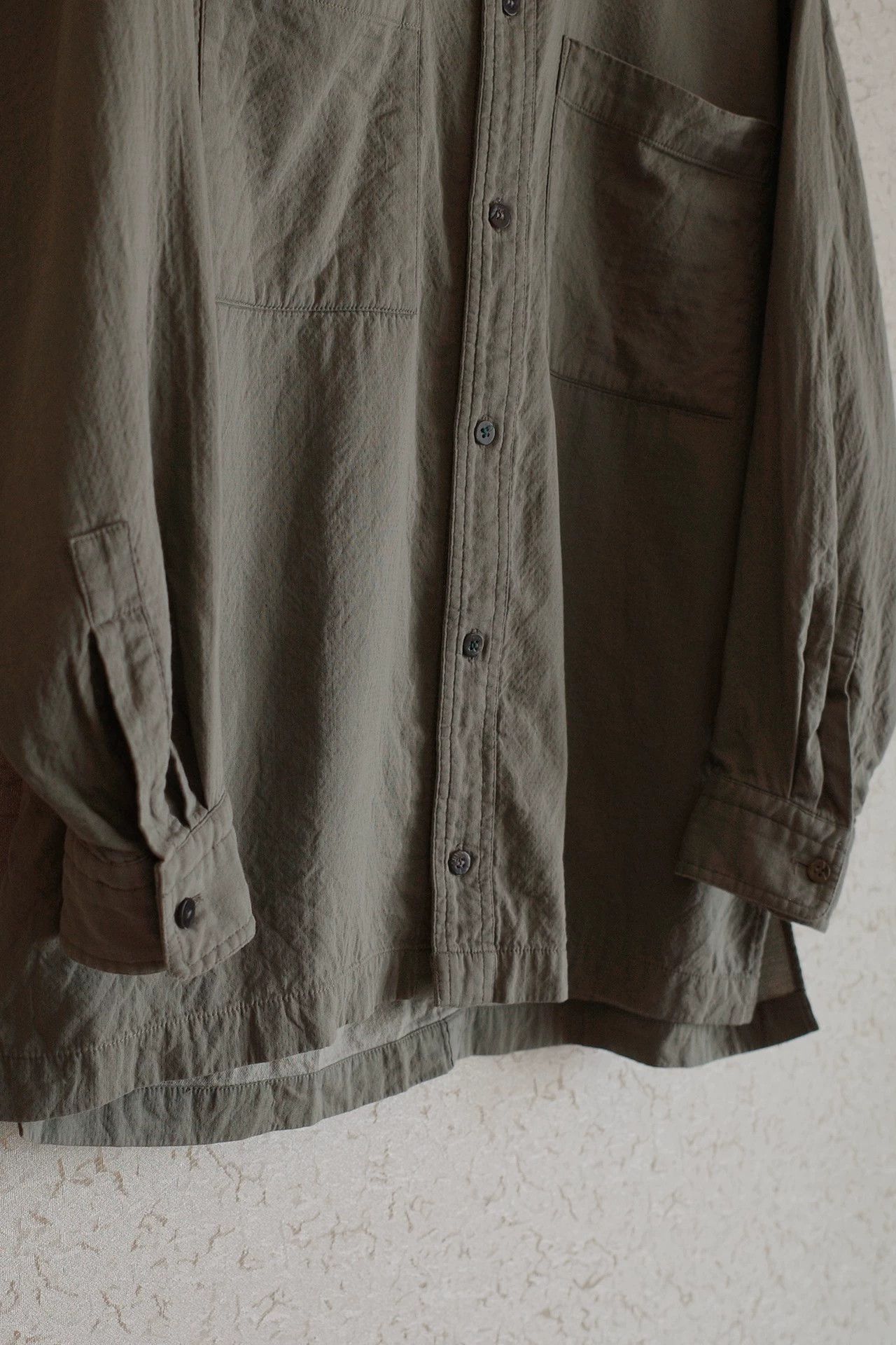 Issey Miyake Issey Miyake 90s Slate Green Collarless Shirt Size US S / EU 44-46 / 1 - 5 Thumbnail