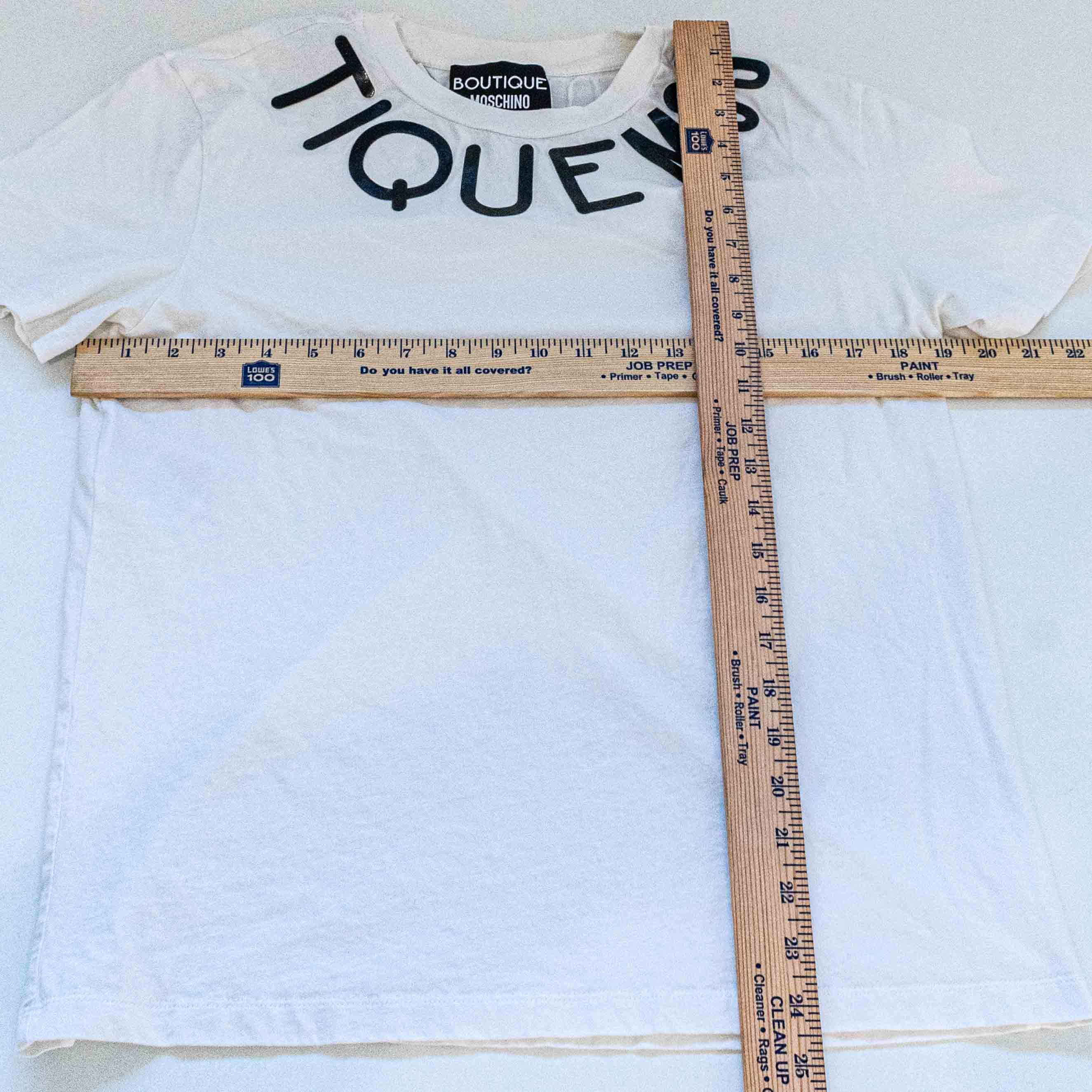 Moschino Boutique T-Shirt Spell Out Size 8 Womens Designer