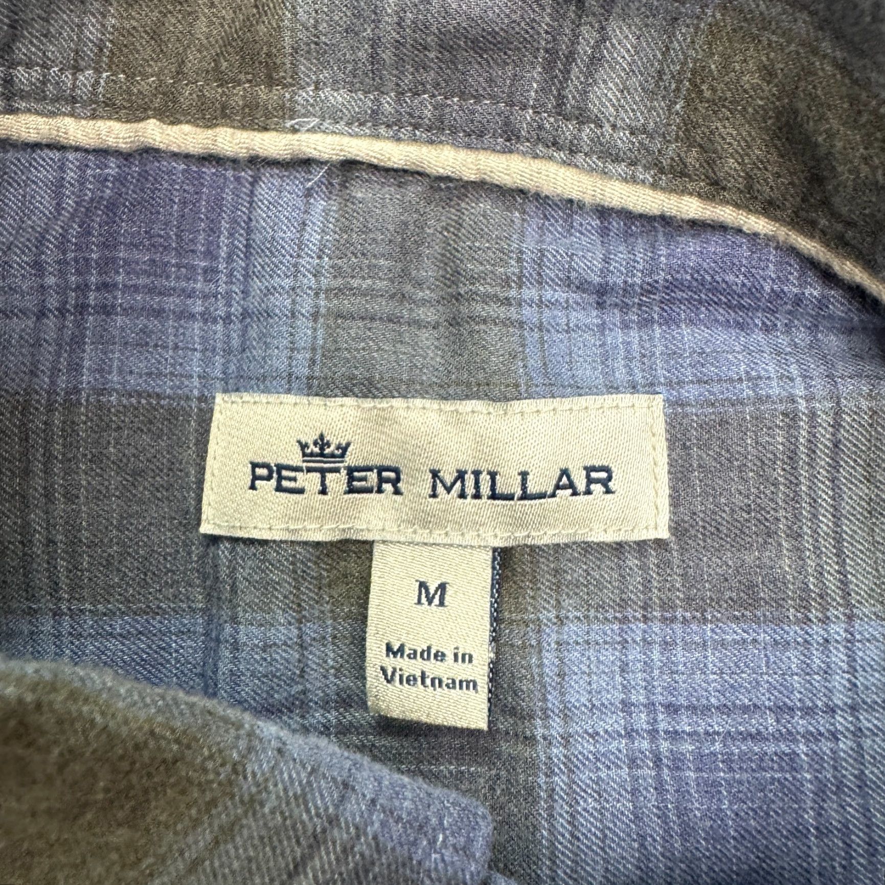 Peter Millar VINTAGE: No — Peter Millar Button-Down Shirt Mens M Blue Plaid Cotton Long Sleeve Casual Size US M / EU 48-50 / 2 - 6 Thumbnail