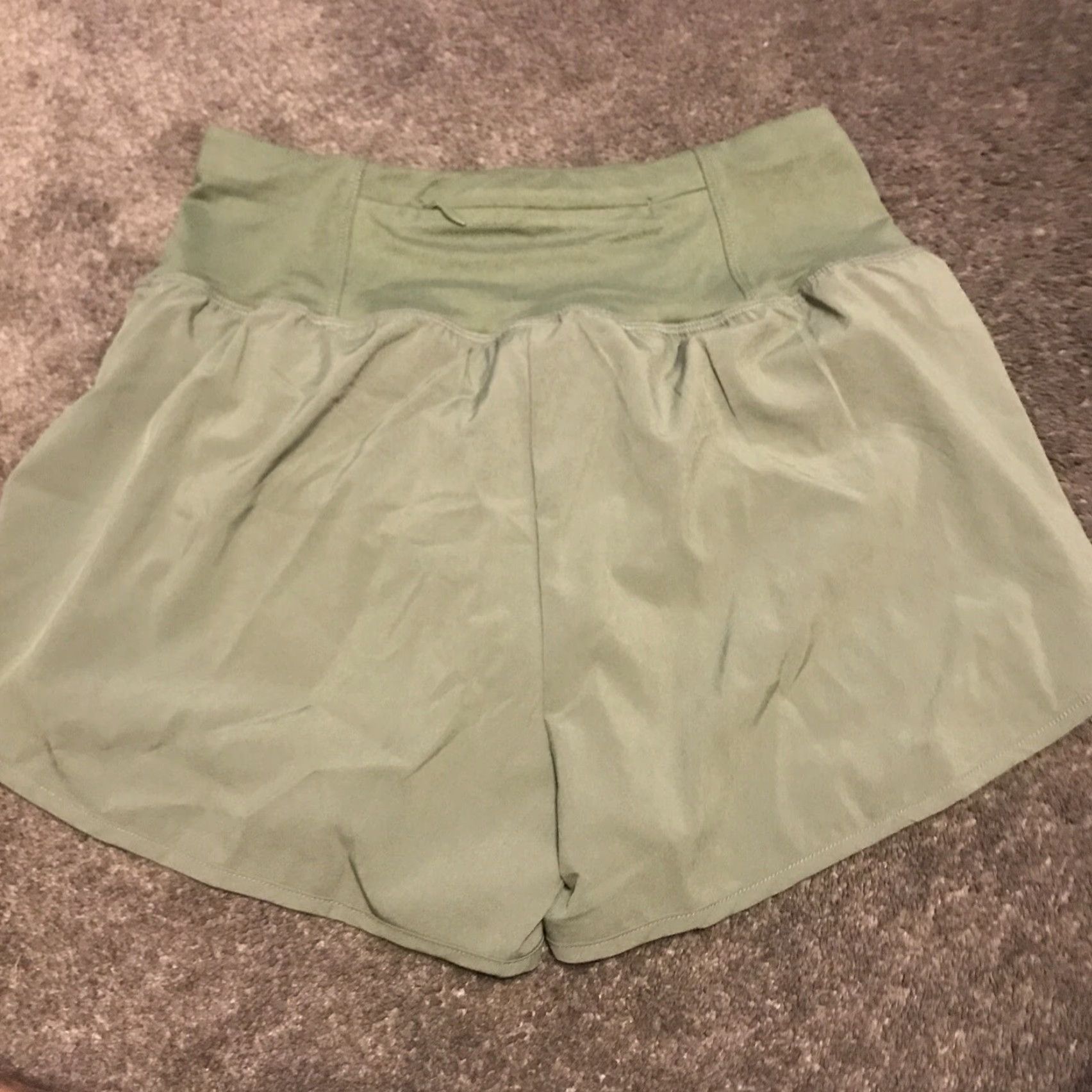 Vintage Zenana High Waisted Fun Fall Shorts Back Pocket Olive Green L Womens Green Linen Pockets Fall"} Size 36" / US 14 / IT 50 - 2 Thumbnail