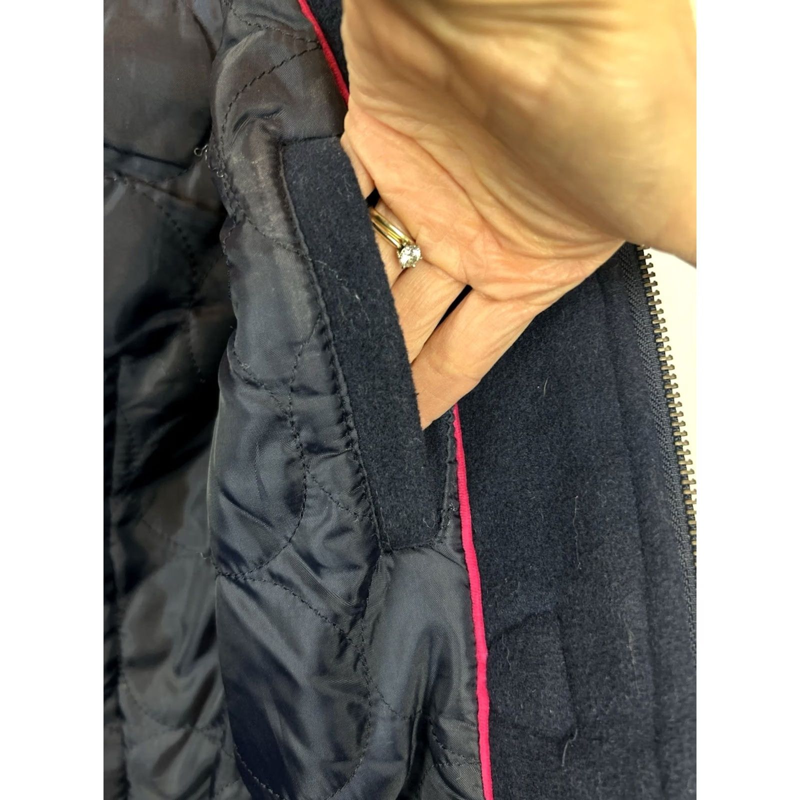 Vintage Aéropostale Peacoat Jacket Womens XS Wool Blend Navy Blue Warm Coat Regular Long Sleeve Button Closure Solid Tweed Wool Lining Size XS / US 0-2 / IT 36-38 - 6 Thumbnail