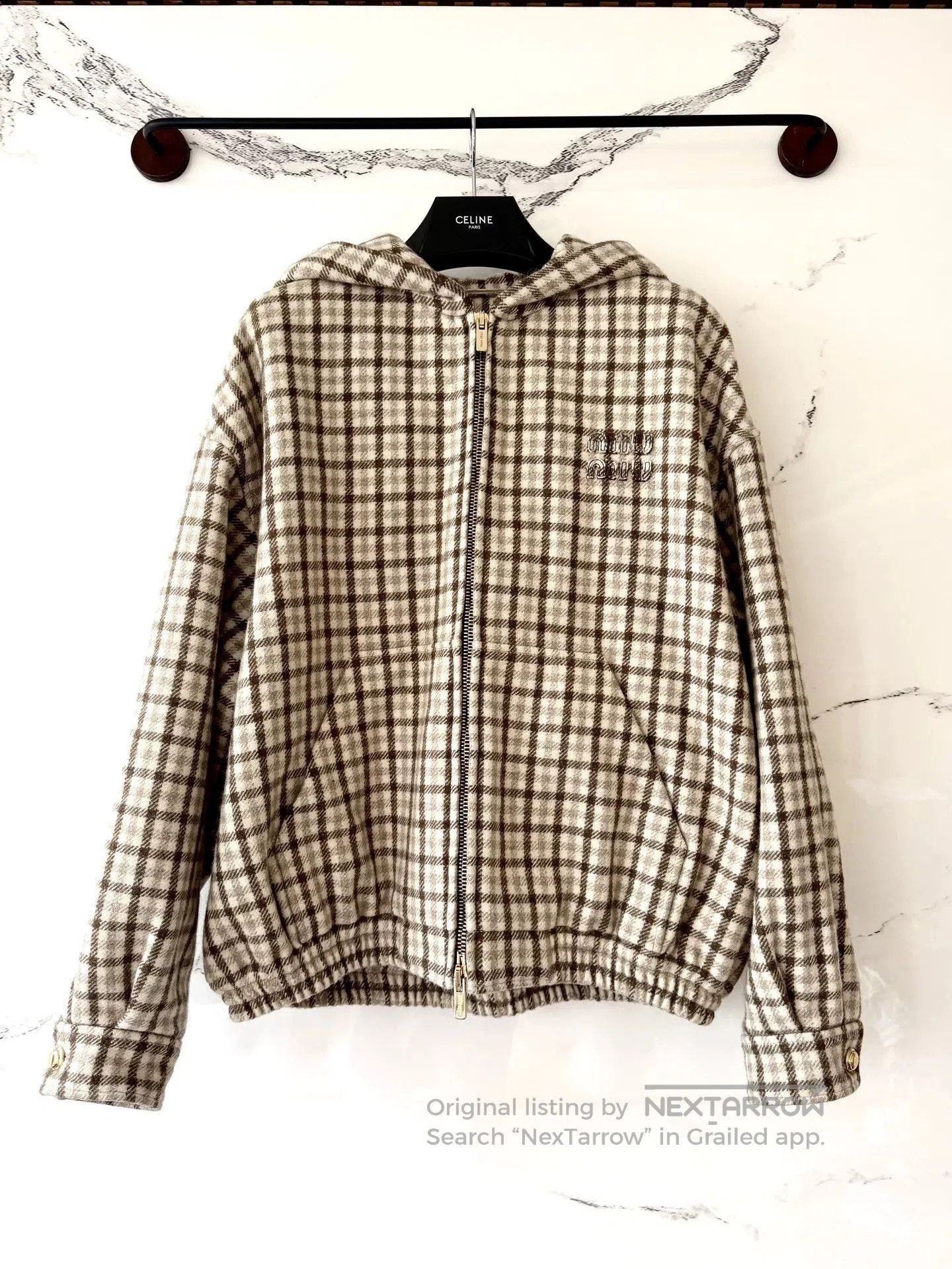 Miu Miu miumiu checked hooded zip. Size US M / EU 48-50 / 2 - 1 Thumbnail